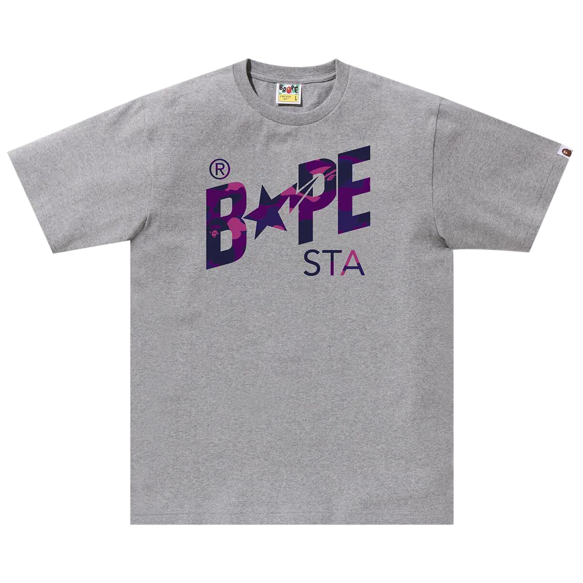Pre-owned Bape Color Camo  Sta Logo Tee 'grey'