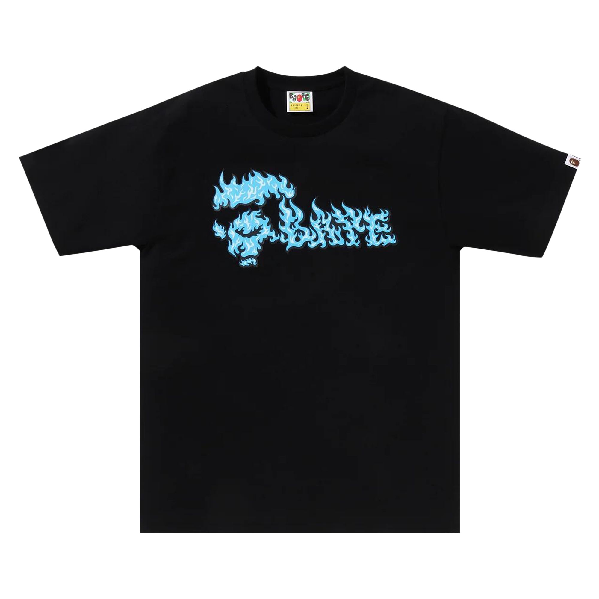 Pre-owned Bape Flame Ape Face Tee 'black/blue' | Men's Size Xxl