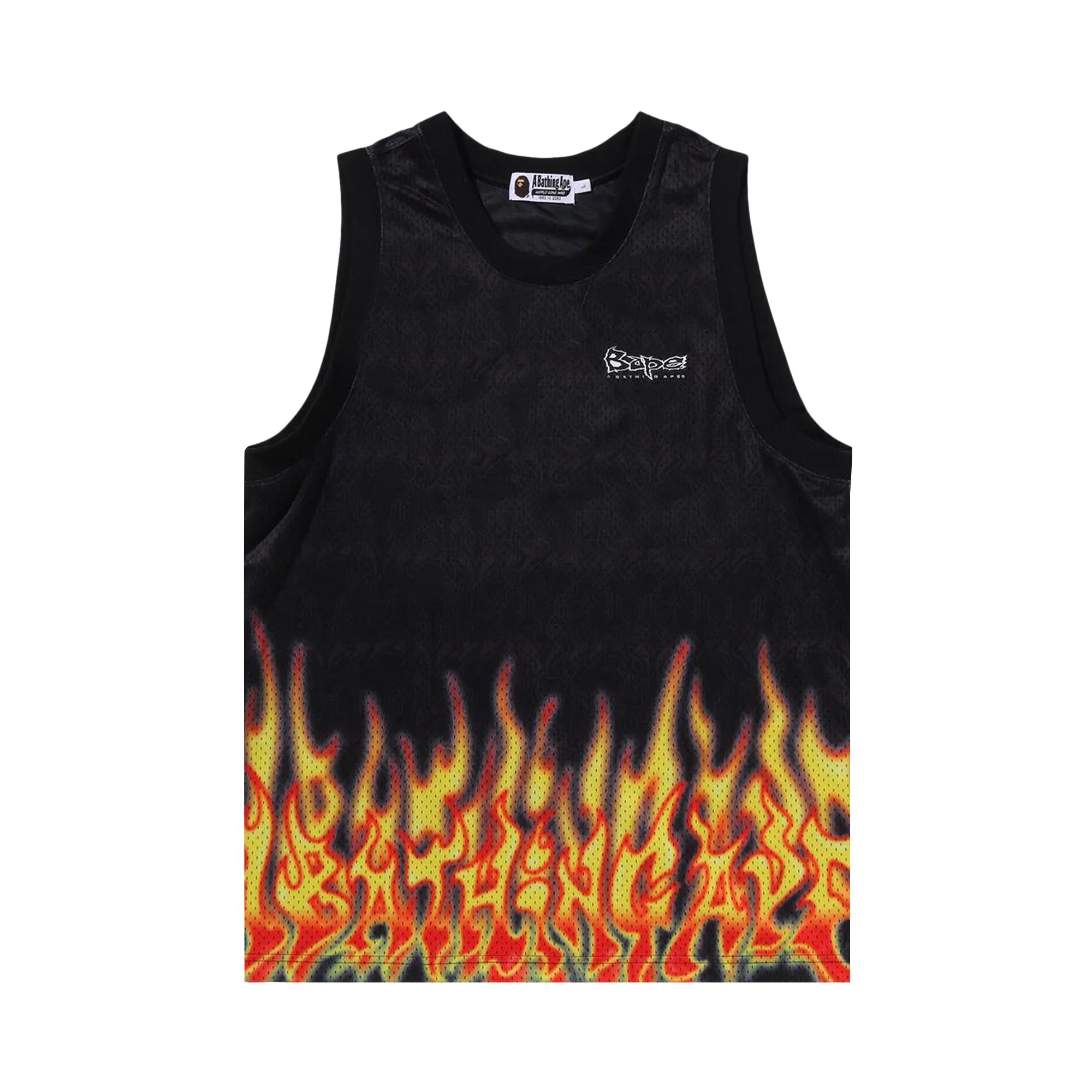 Click to view more detailed imagery on our partner's website Pre-owned Bape Flame Mesh Vest 'black'