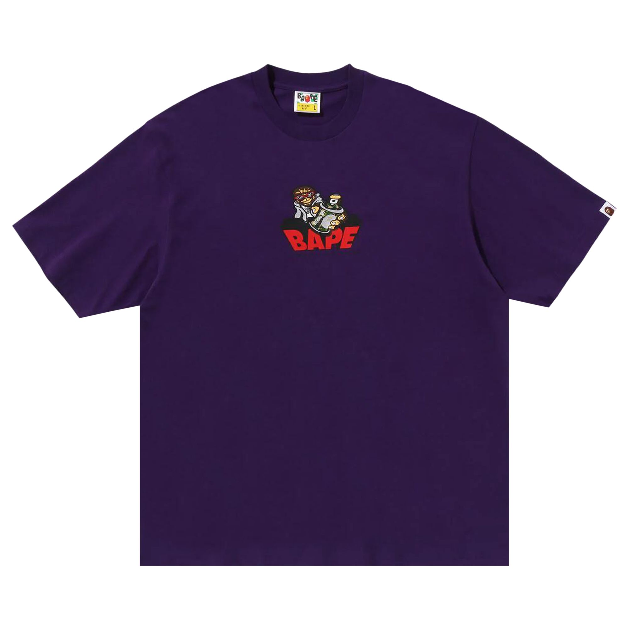BAPE Graffiti Bape Logo Relaxed Fit Tee 'Purple' | Men's Size 2XL
