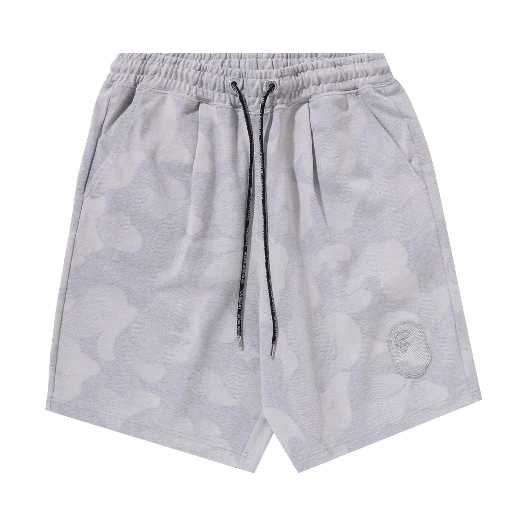 Pre-owned Bape Ink Camo Ape Head Patch Sweat Shorts 'grey' | Men's Size Xl