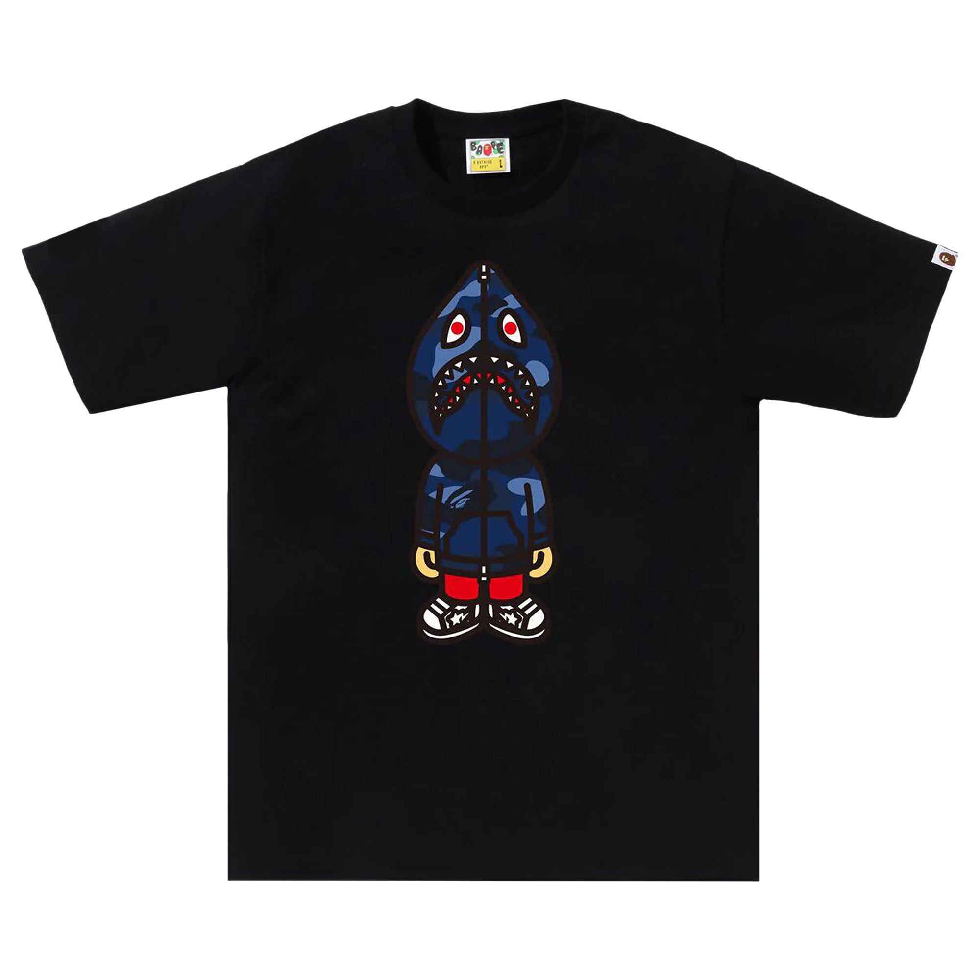 Pre-owned Bape Color Camo Classic Milo Shark Tee 'black/navy' | Men's Size S