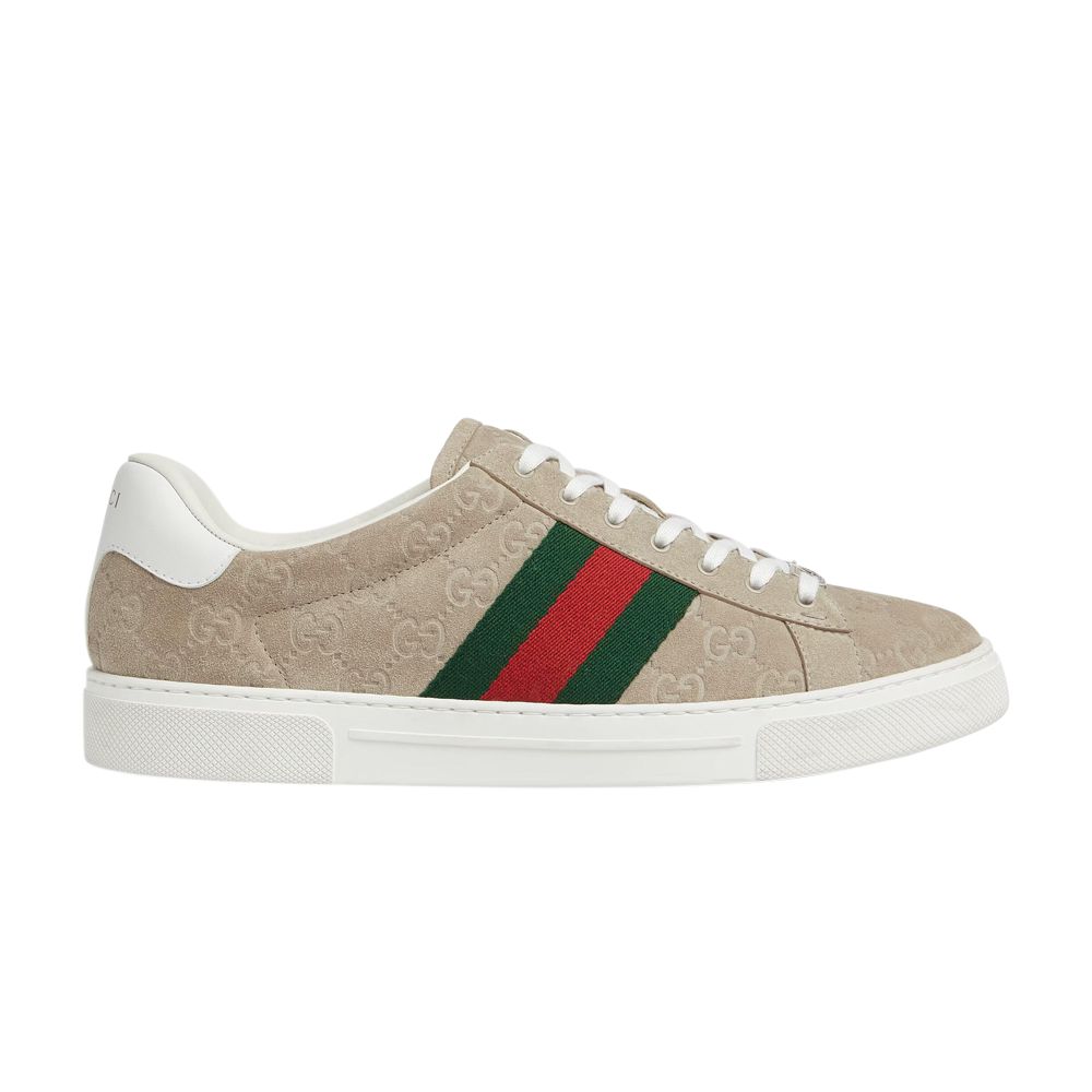 Gucci Ace Sneaker 'GG Oatmeal Suede' | Tan | Men's Size 9.5
