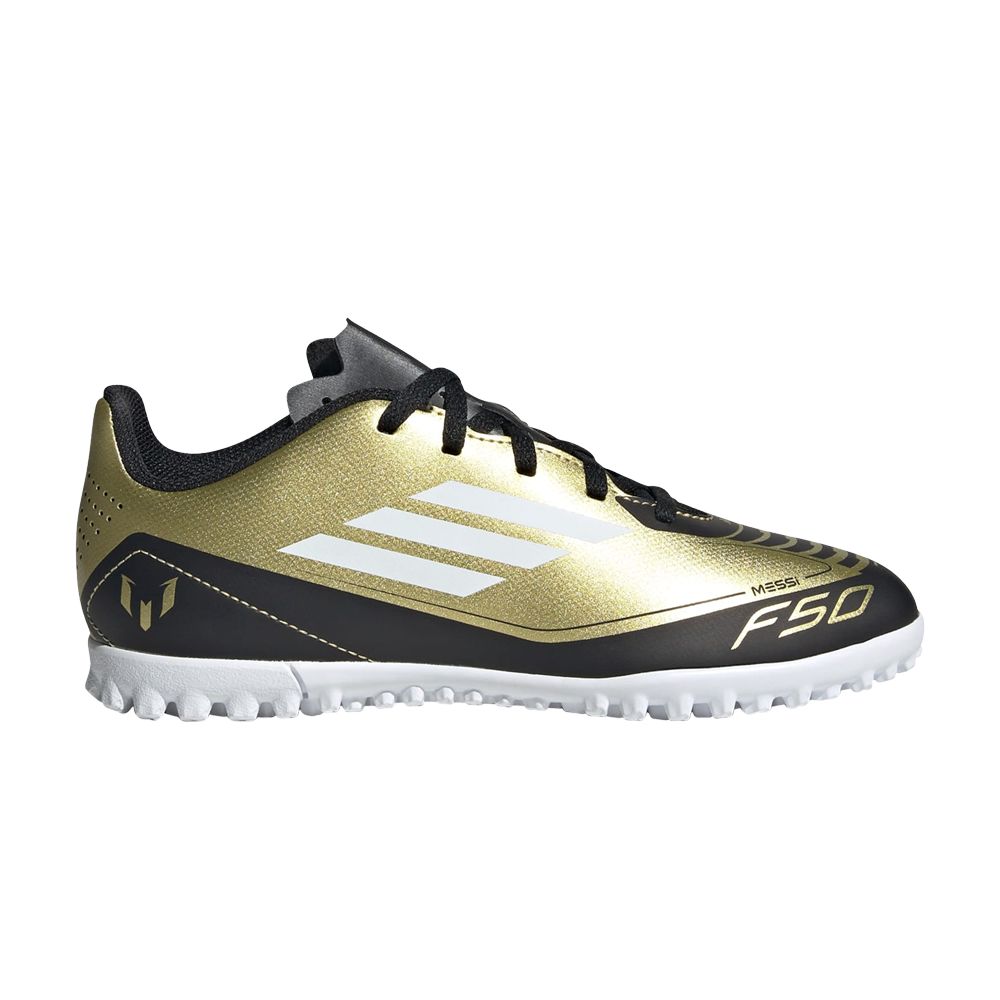Click to view more detailed imagery on our partner's website Pre-owned Adidas Originals Adidas Messi Adizero F50 Club Tf K 'triunfo Dorado' | Gold | Kid's Size 3.5