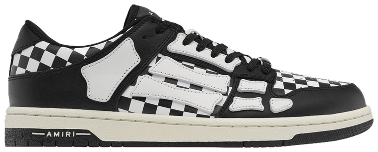 Amiri Skel Top Low Checkered   Black White