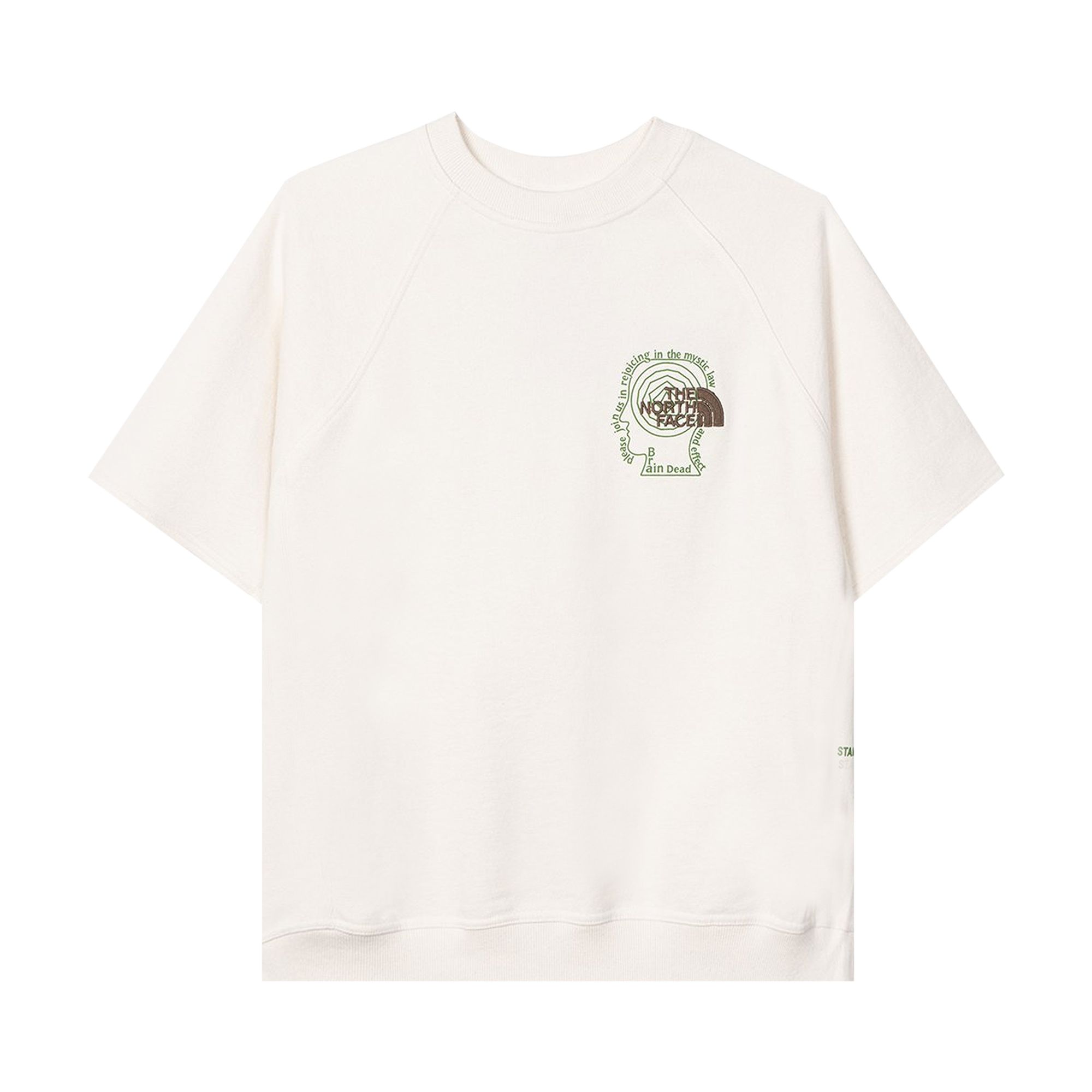 Pre-owned Brain Dead X The North Face Short-sleeve Climber Crewneck Sweater 'vintage White' | Men's Size S