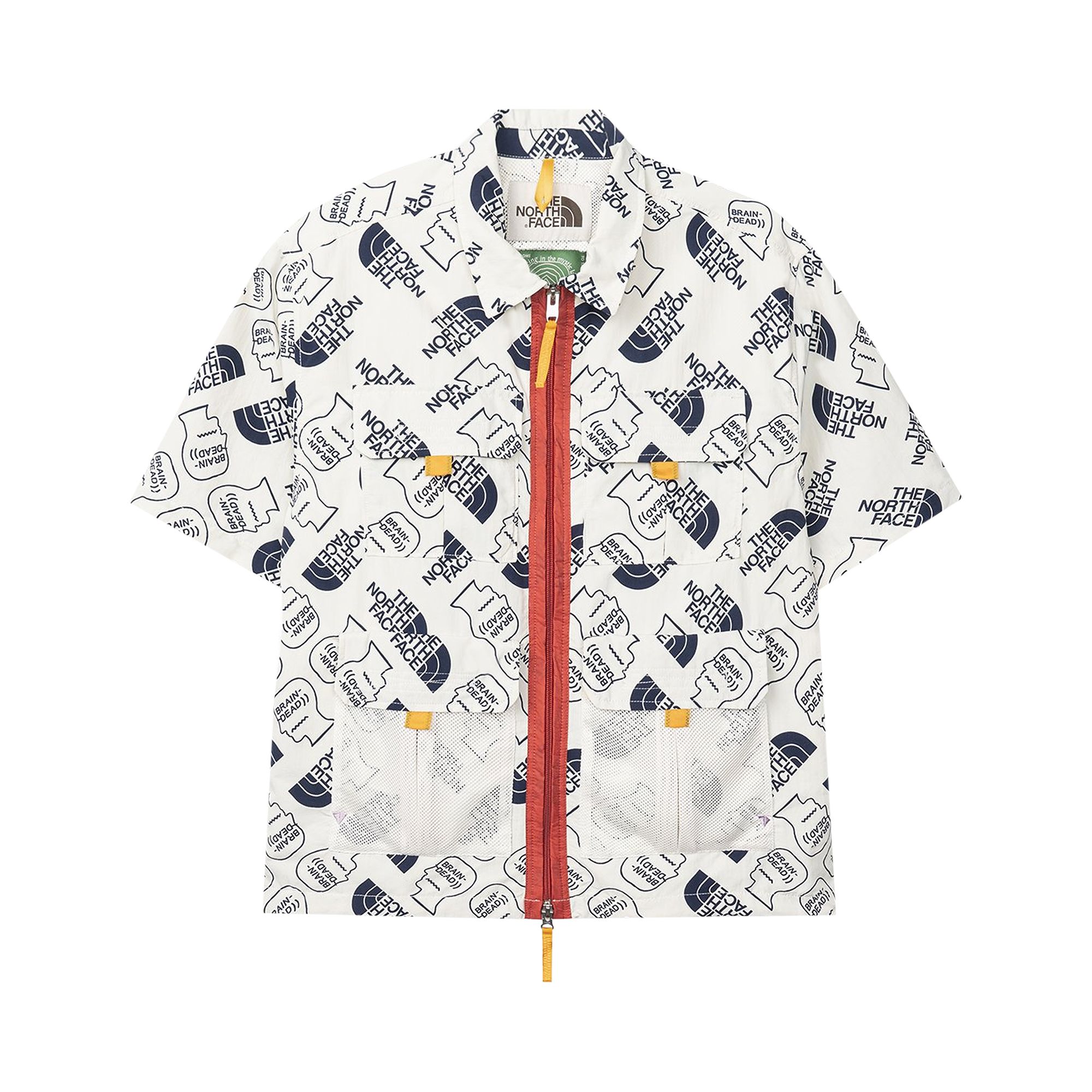 Pre-owned Brain Dead X The North Face Boxy Mountain Shirt 'vintage White' | Men's Size M