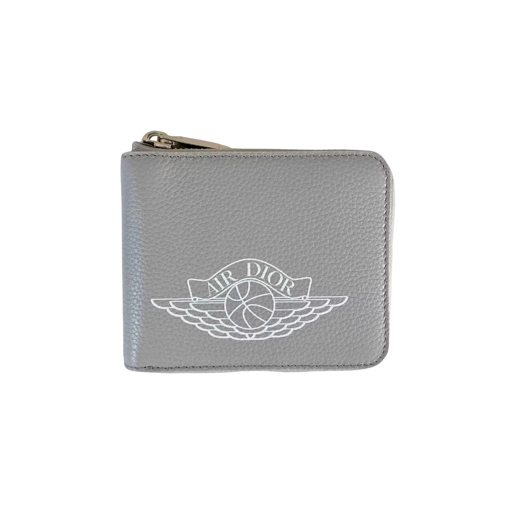 Pre-owned Dior X Air Jordan Wings Zip Wallet 'grey' | Men's Size Onesize