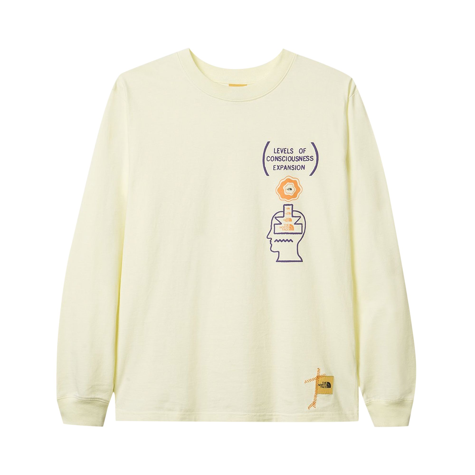 Pre-owned Brain Dead X The North Face Long-sleeve Tee 'tender Yellow' | Cream | Men's Size Xs