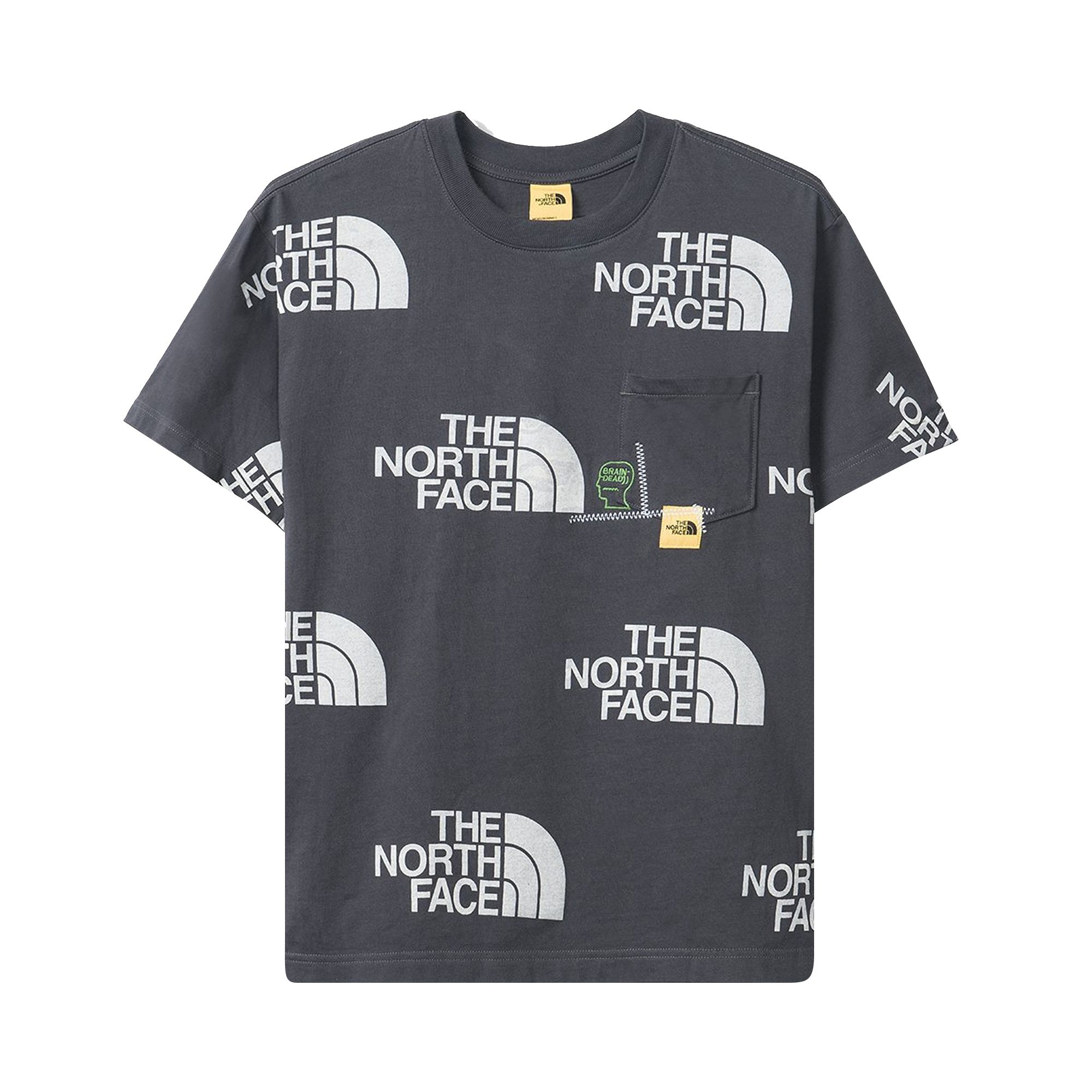 Pre-owned Brain Dead X The North Face Pocket T-shirt 'moonlight Ivory' | Grey | Men's Size L