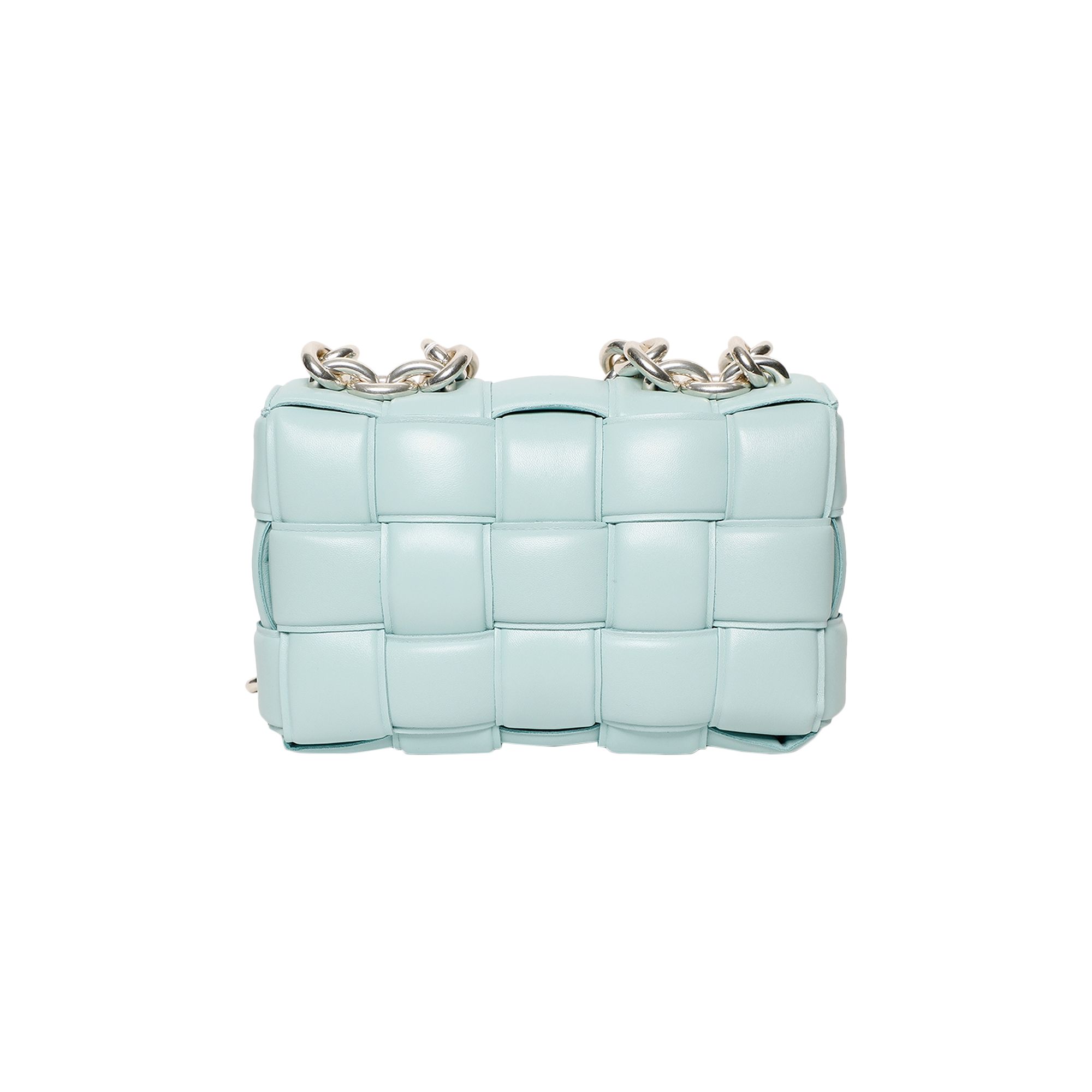 Pre-owned Bottega Veneta The Chain Cassette Bag 'spearmint/silver' In Grey