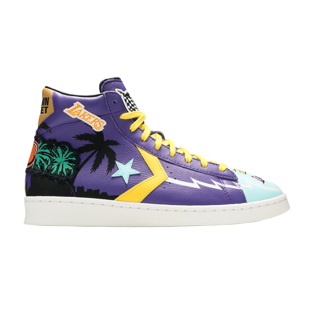 Converse Chinatown Market x Pro Leather High 'Lakers Championship Jacket' | Purple | Men's Size 5
