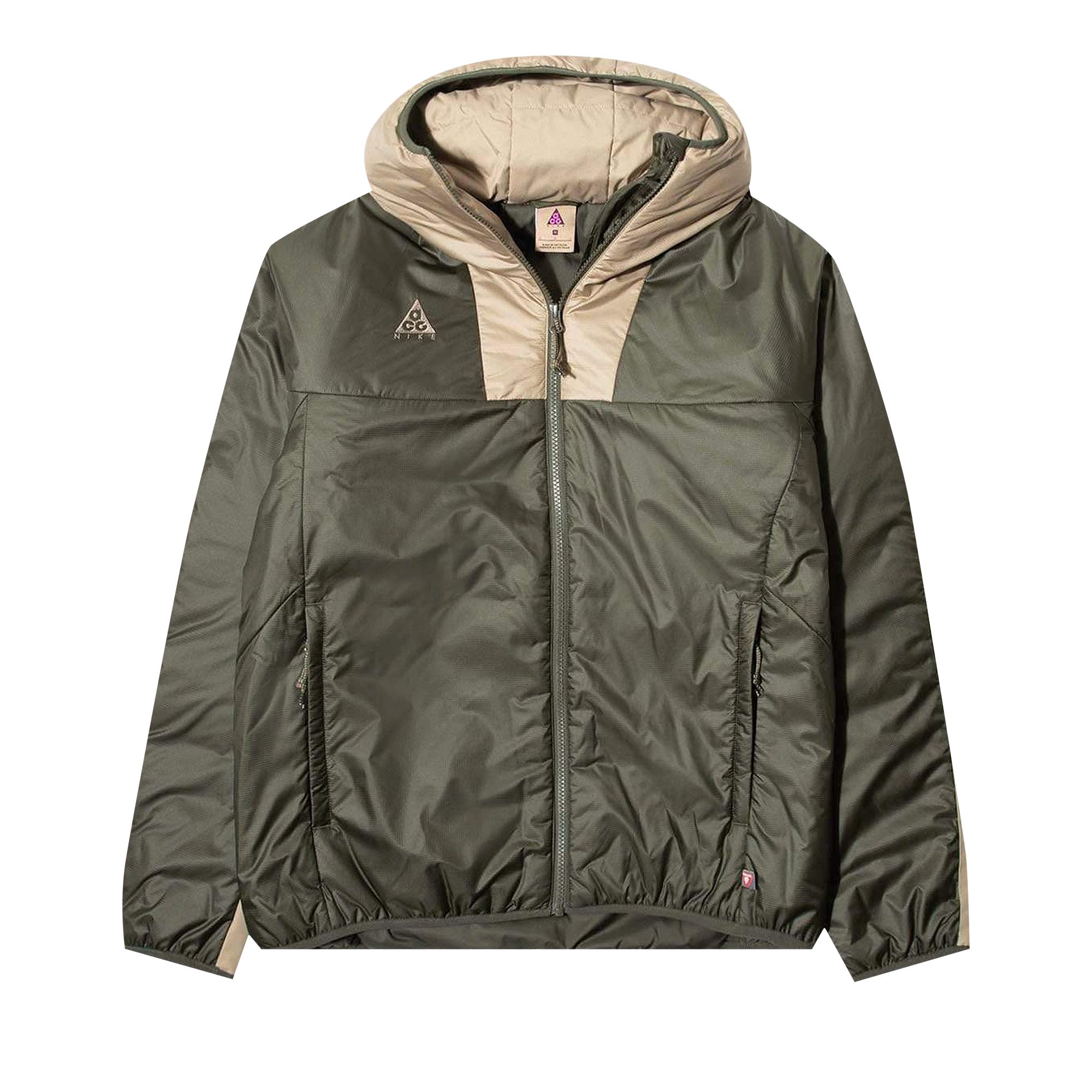 Pre-owned Nike Acg Primaloft Hooded Jacket 'cargo Khaki/khaki/string' | Green | Men's Size M