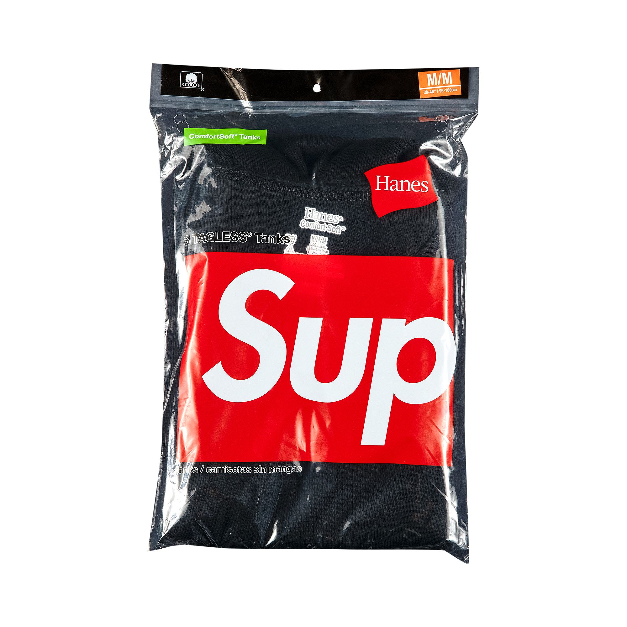 Supreme x Hanes Tagless Tank Tops (3 Pack) 'Black' | Men's Size S