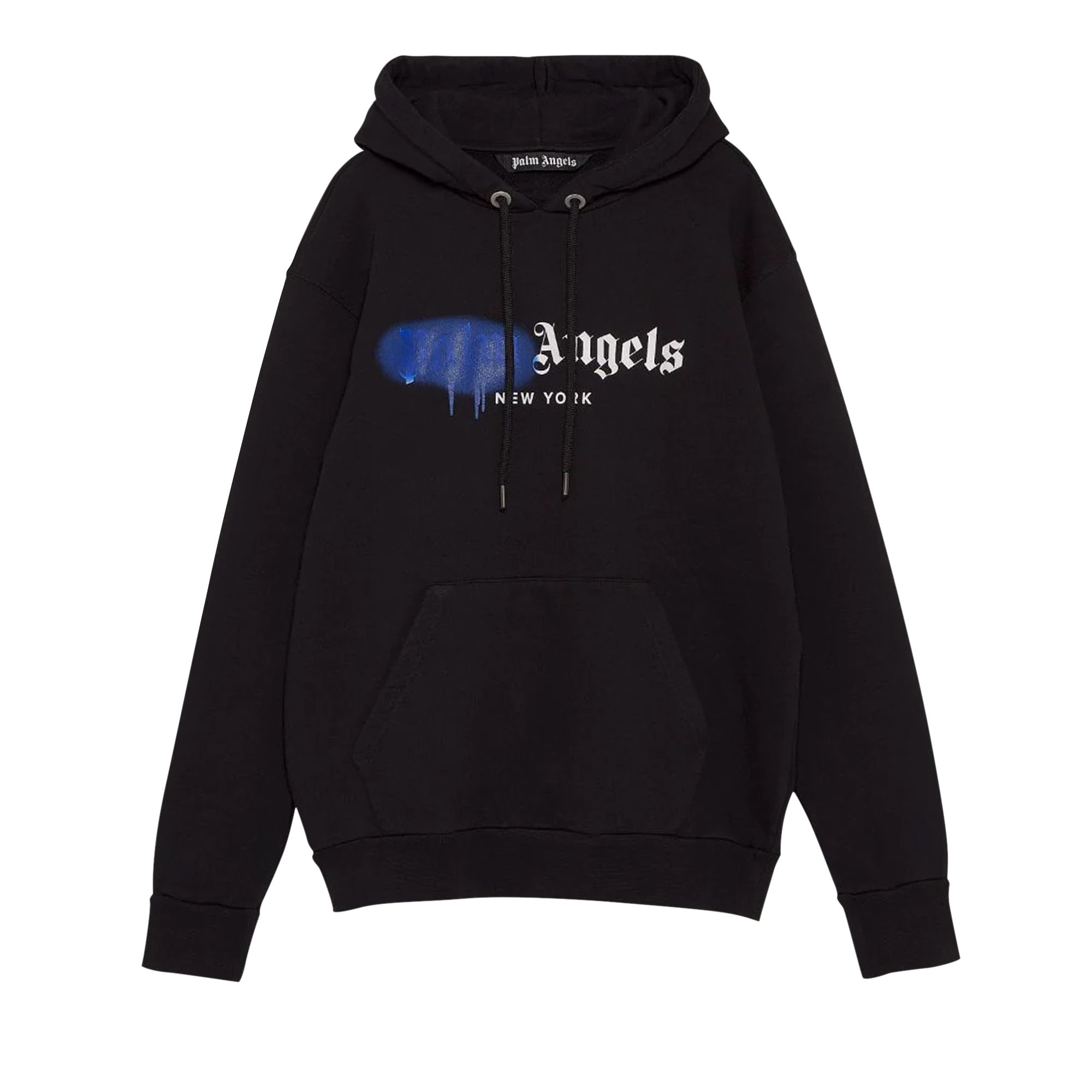 Palm Angels NY Sprayed Hoodie 'Black/Blue' | Men's Size 2XL