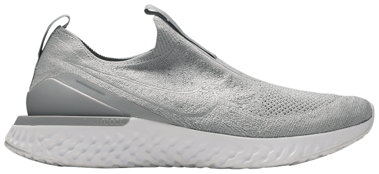 Women's epic phantom react flyknit running shoes grey/white store
