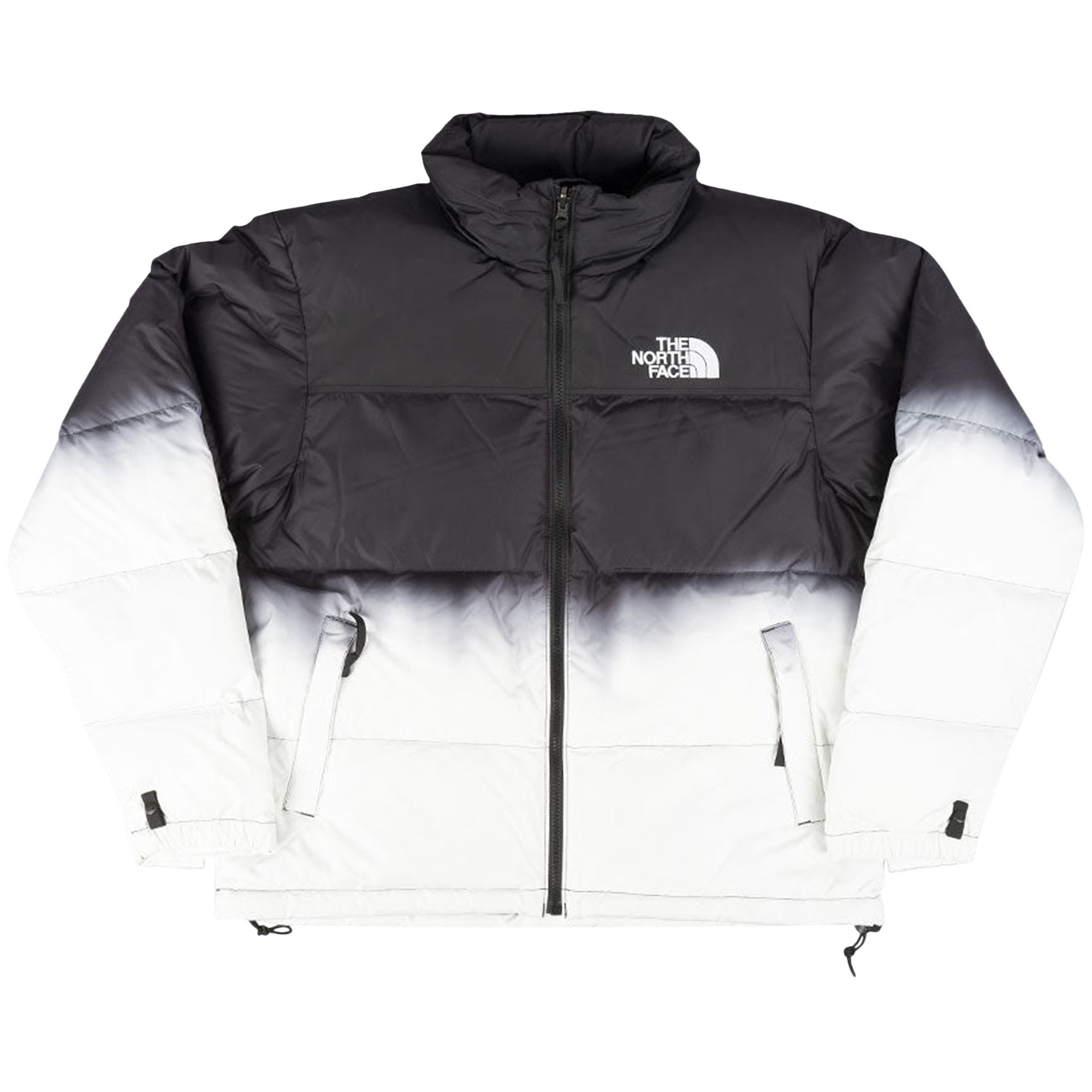 Pre-owned The North Face Dip Dye 1996 Retro Nuptse Jacket 'black/white'