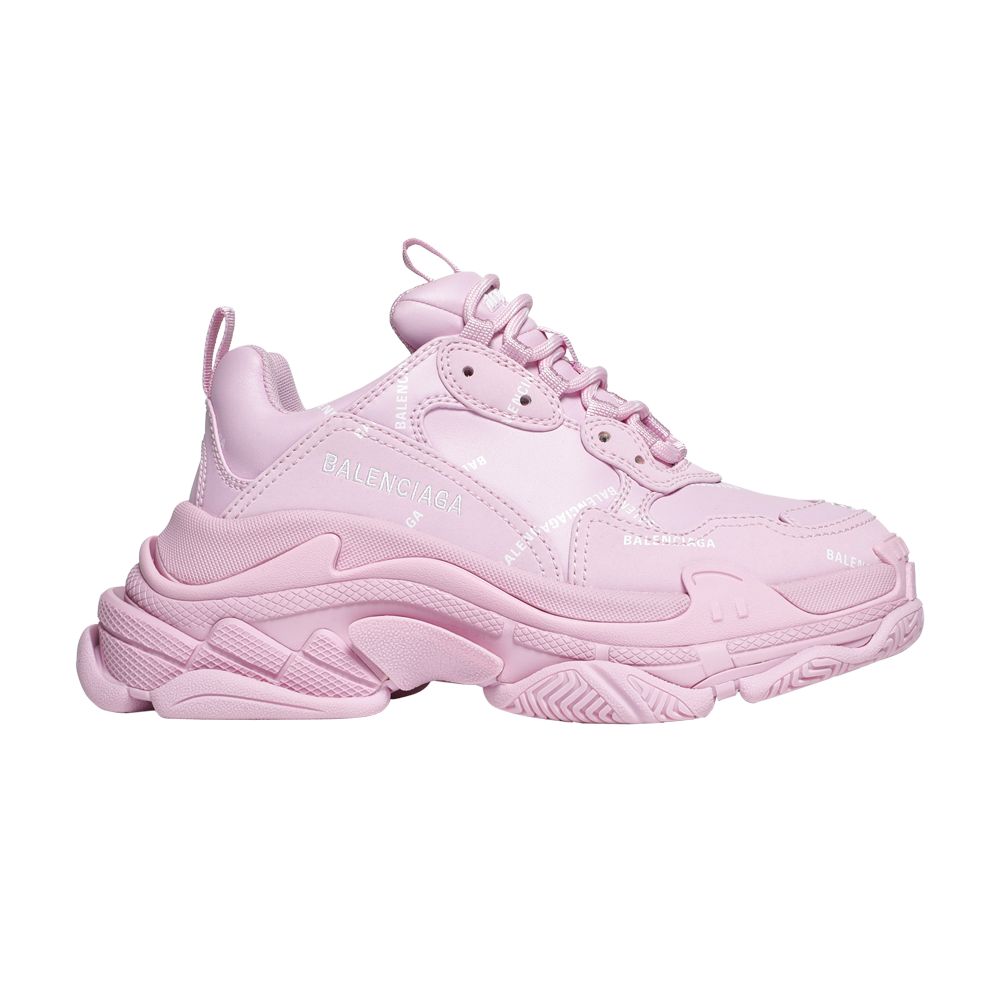 Pre-owned Balenciaga Wmns Triple S Sneaker 'allover Logo - Pink' | Women's Size 36