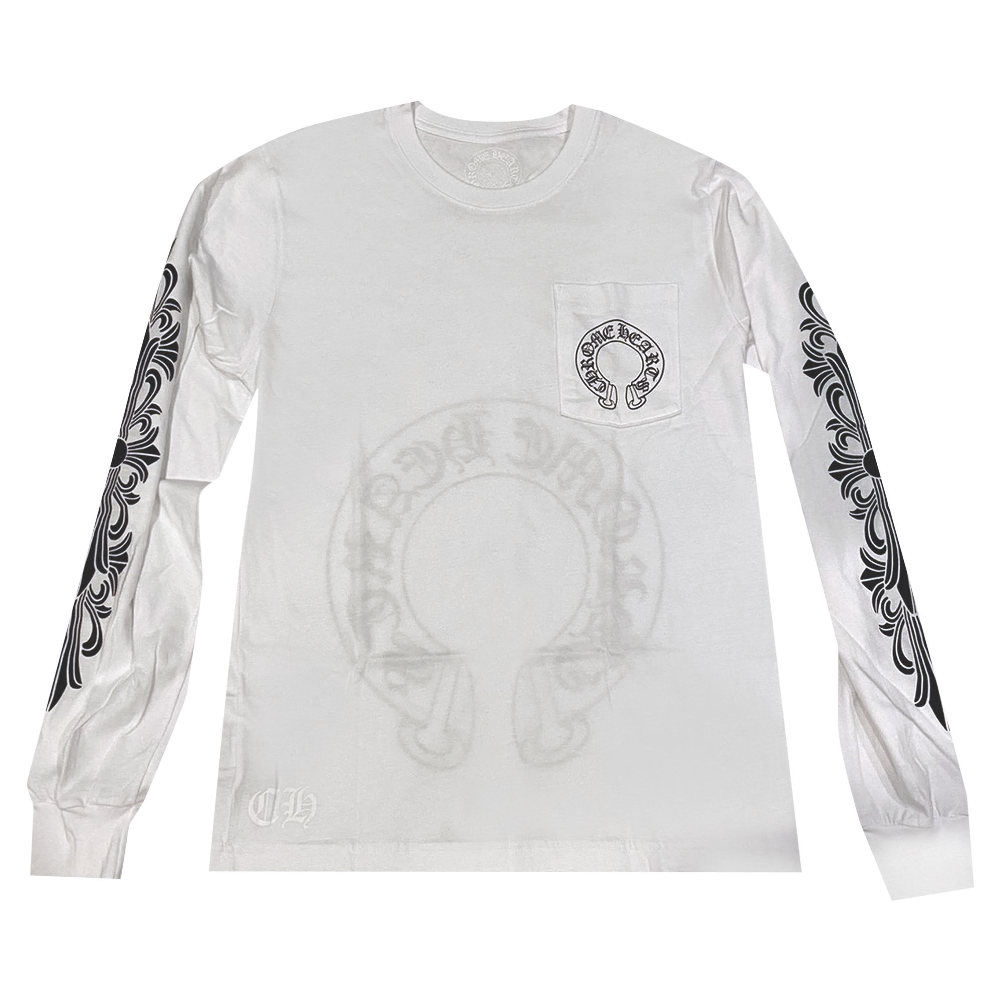 Chrome Hearts Floral Long-Sleeve 'White/Black' | Men's Size 2XL