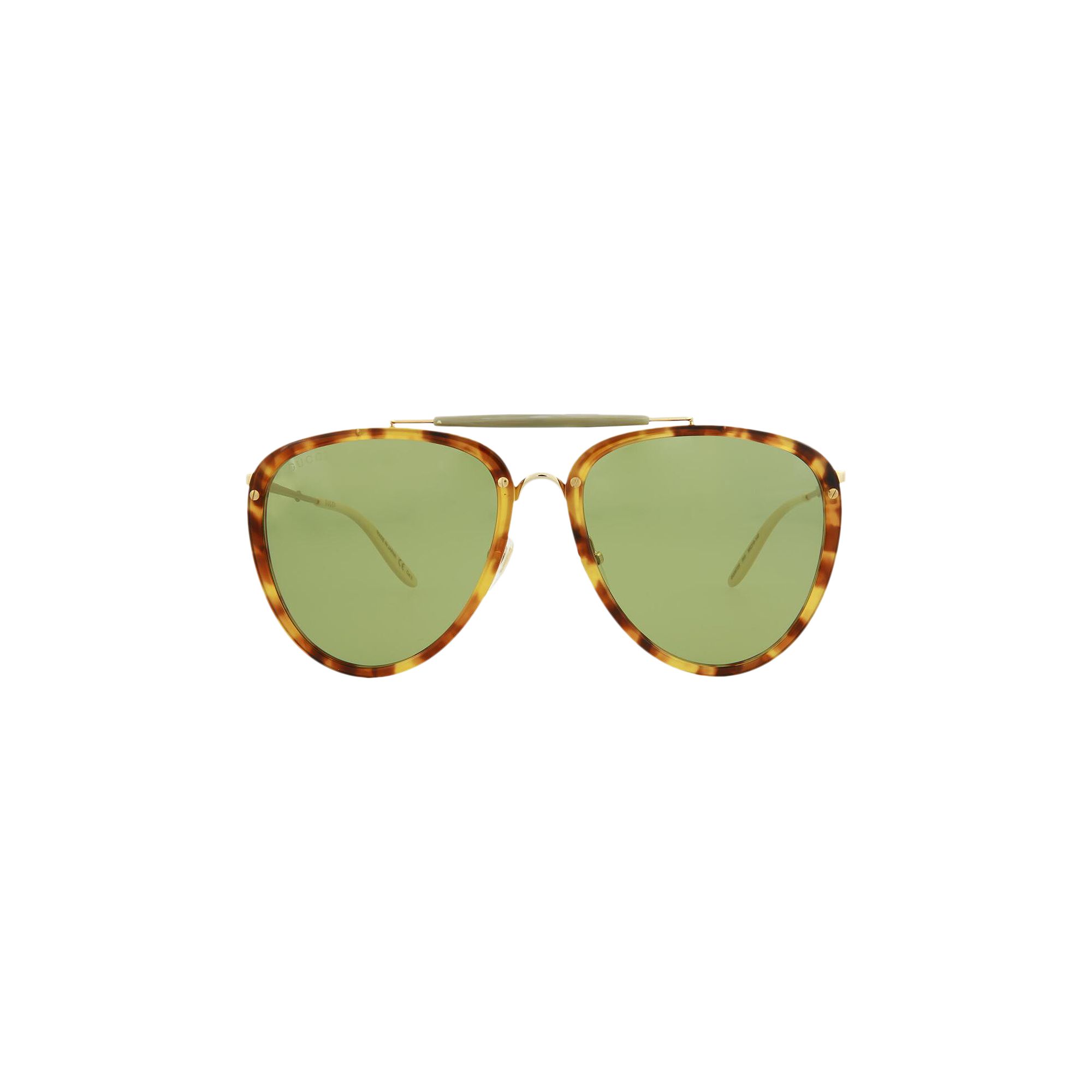 Gucci Aviator Sunglasses 'Havana/Gold/Green' | Brown | Men's Size Onesize