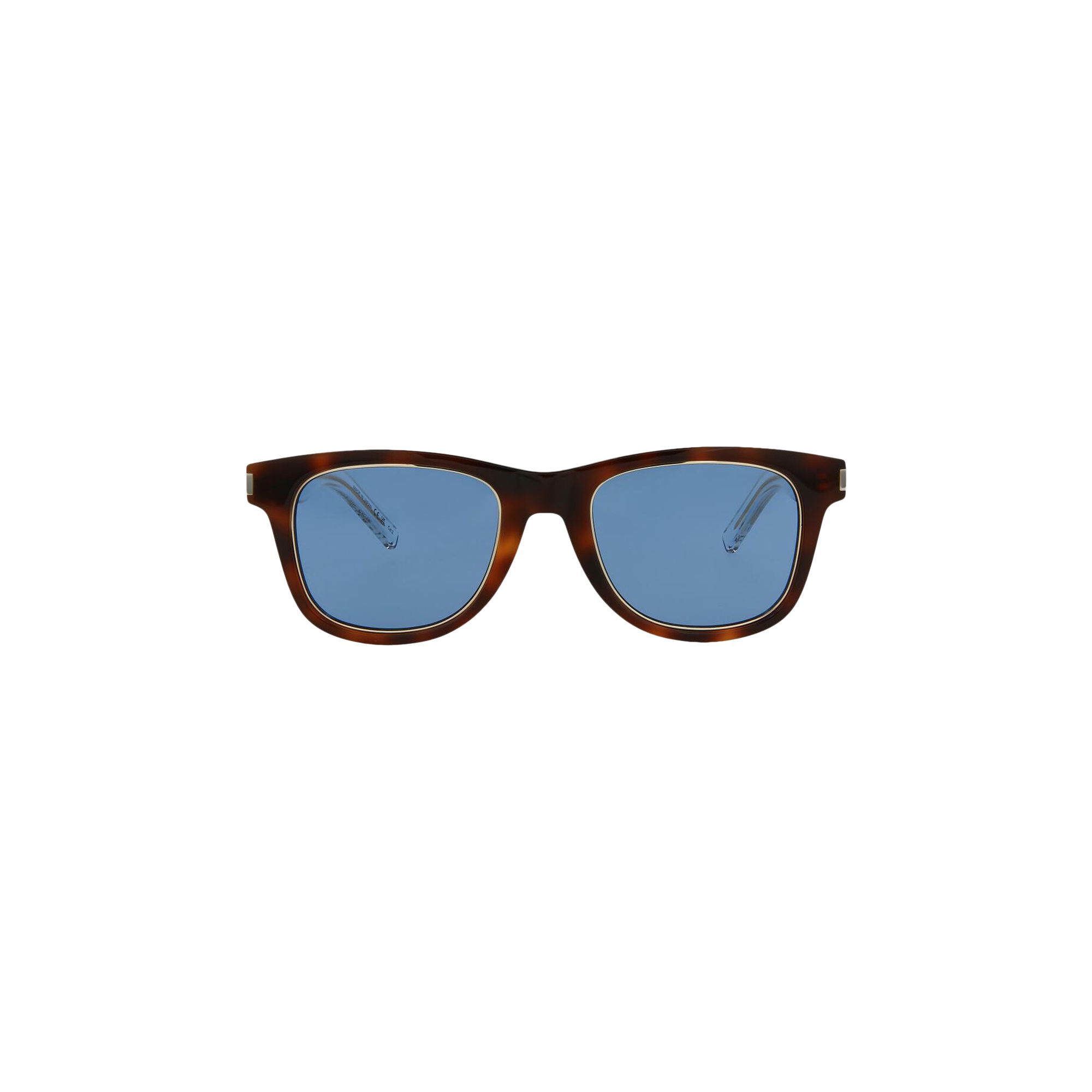 Pre-owned Saint Laurent Square Sunglasses 'havana/crystal Blue' | Brown | Men's Size Onesize