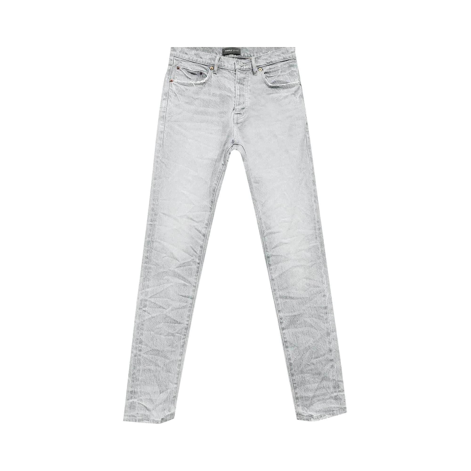 Pre-owned Purple Brand Low Rise Slim Jeans 'grey' | Men's Size 32