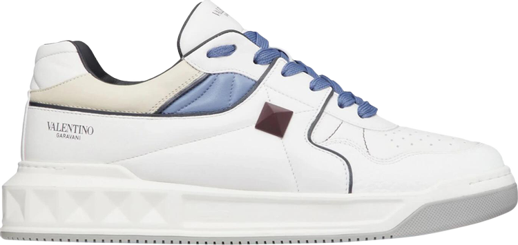 Valentino One Stud Low White Blue