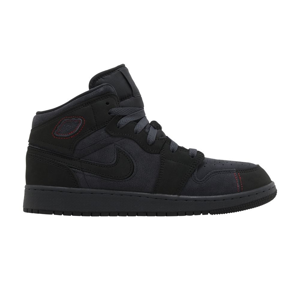 Pre-owned Air Jordan 1 Mid Se Craft Gs 'dark Smoke Red' | Grey | Kid's Size 6 In Gray