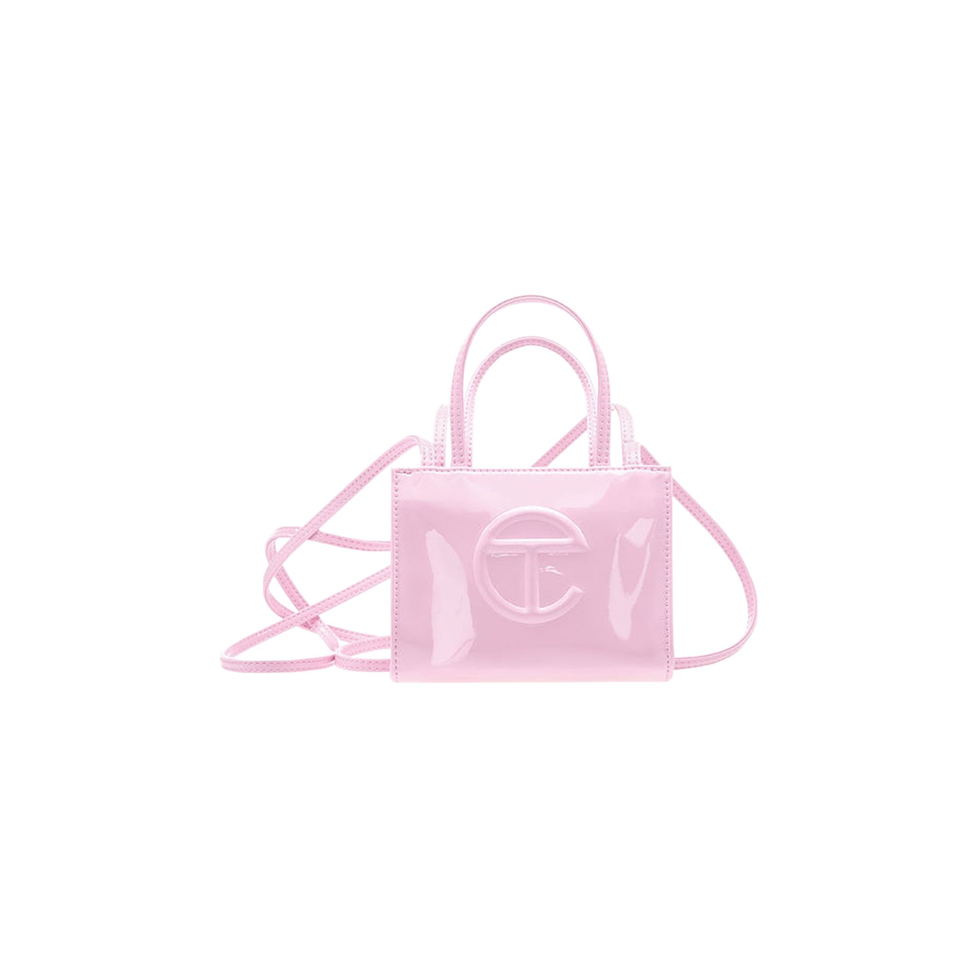 Pre-owned Telfar Small Shopping Bag 'bubblegum Patent' In Pink