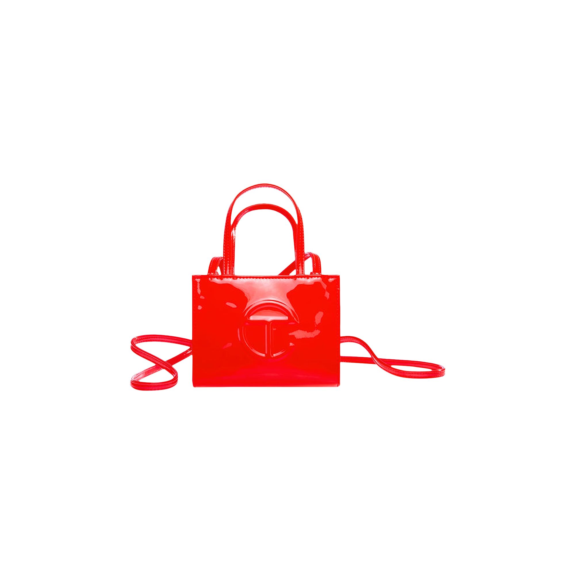 Pre-owned Telfar Small Shopping Bag 'red Patent'