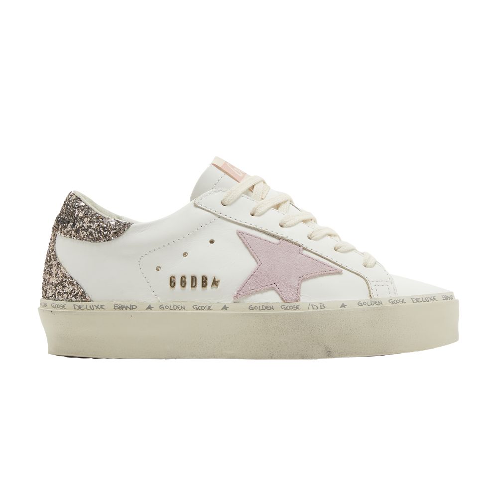 Pre-owned Golden Goose Wmns Hi Star 'white Antique Pink Glitter' | Women's Size 35