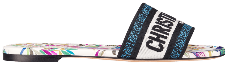 Dior Wmns DWay Slide Plan de Paris Motif   White Blue