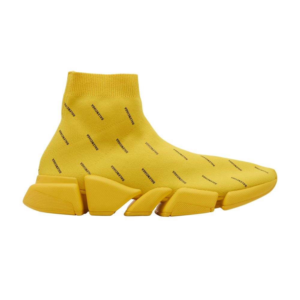 Balenciaga Speed 2.0 Sneaker 'Allover Logo - Yellow' | Men's Size 12 - 617239-W2DBO-7310