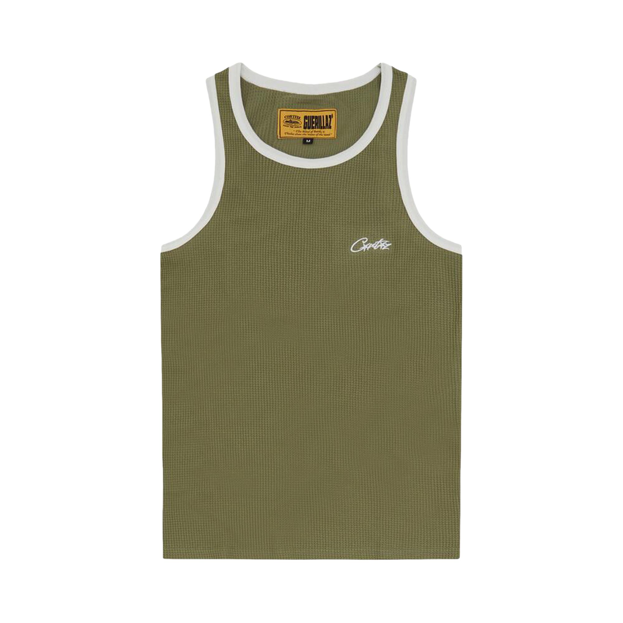 Pre-owned Corteiz Contrast Allstarz Tank Top 'khaki' | Green | Men's Size L