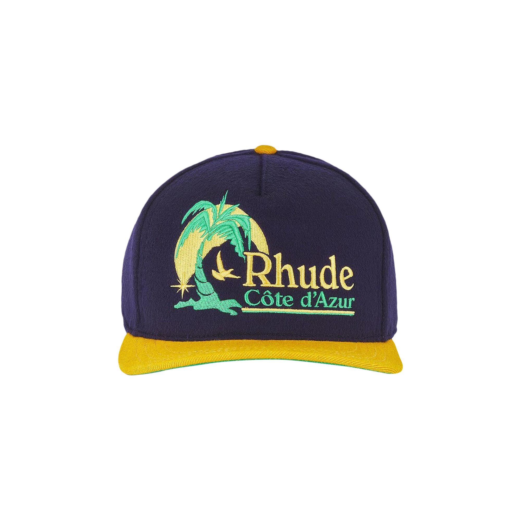 Rhude Azur Coast Cap 'Navy/Yellow' | Blue | Men's Size Onesize