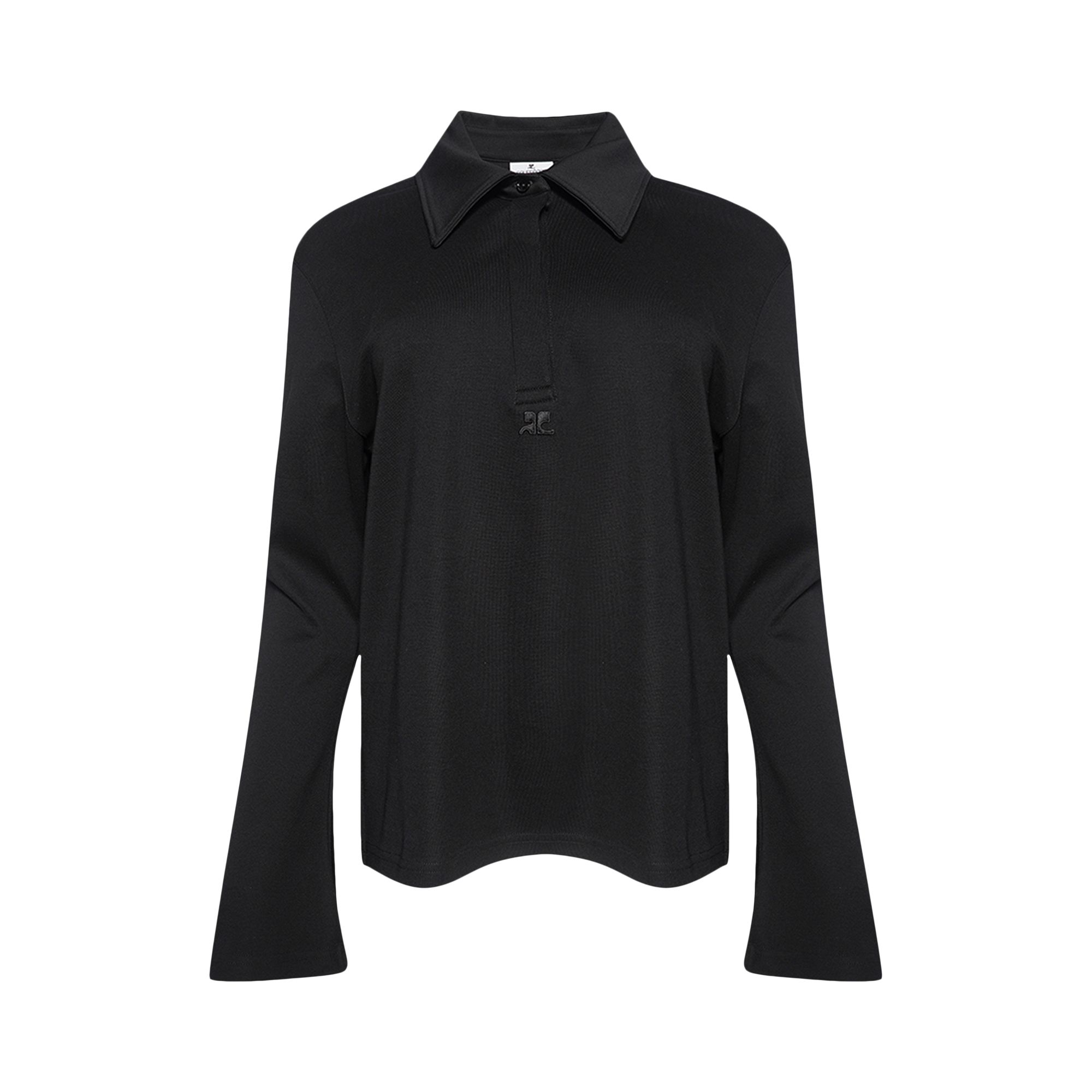 Pre-owned Courrèges Long-sleeve Polo 'black' | Women's Size S