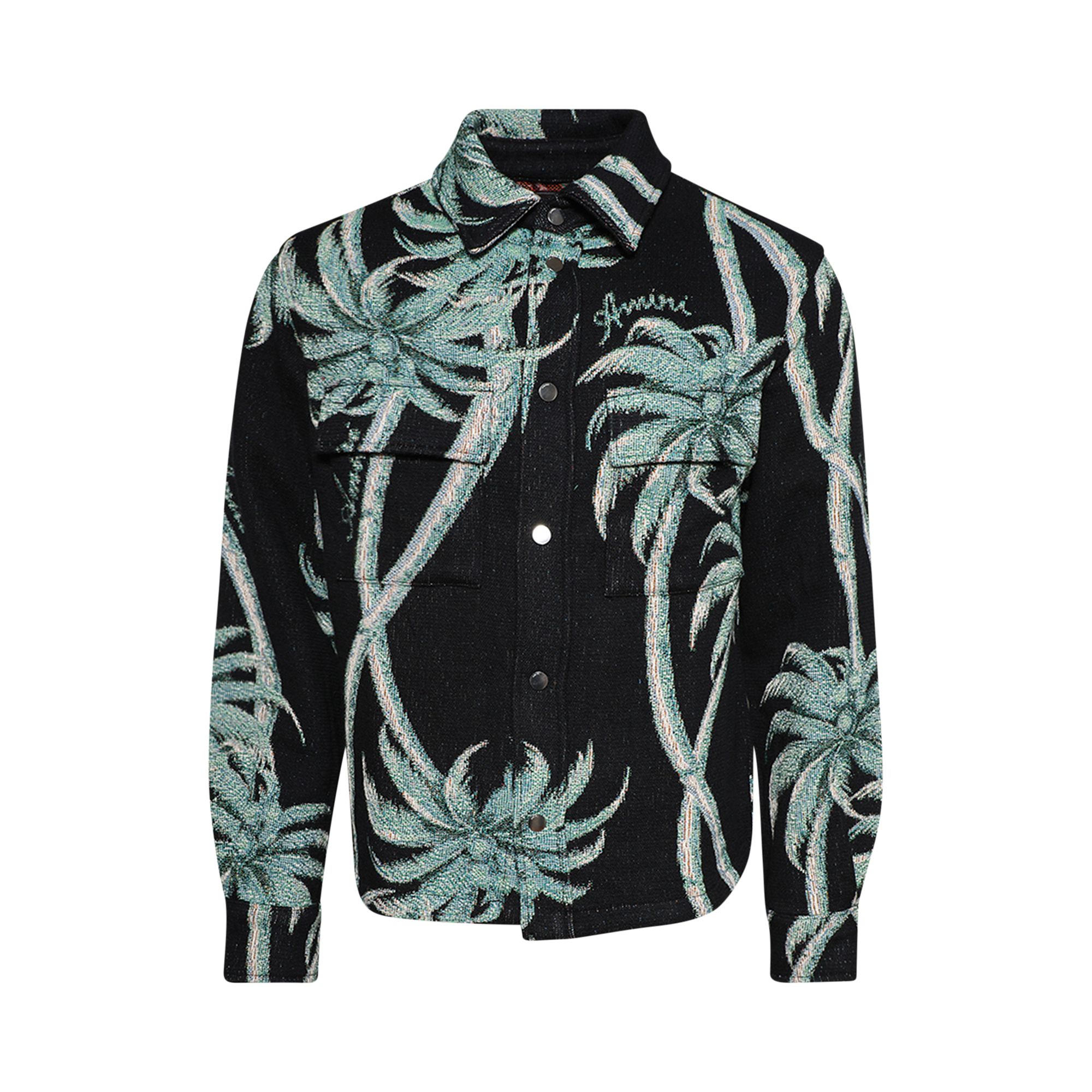 Pre-owned Amiri Palm Tapestry Overshirt 'black' | Men's Size Xxl