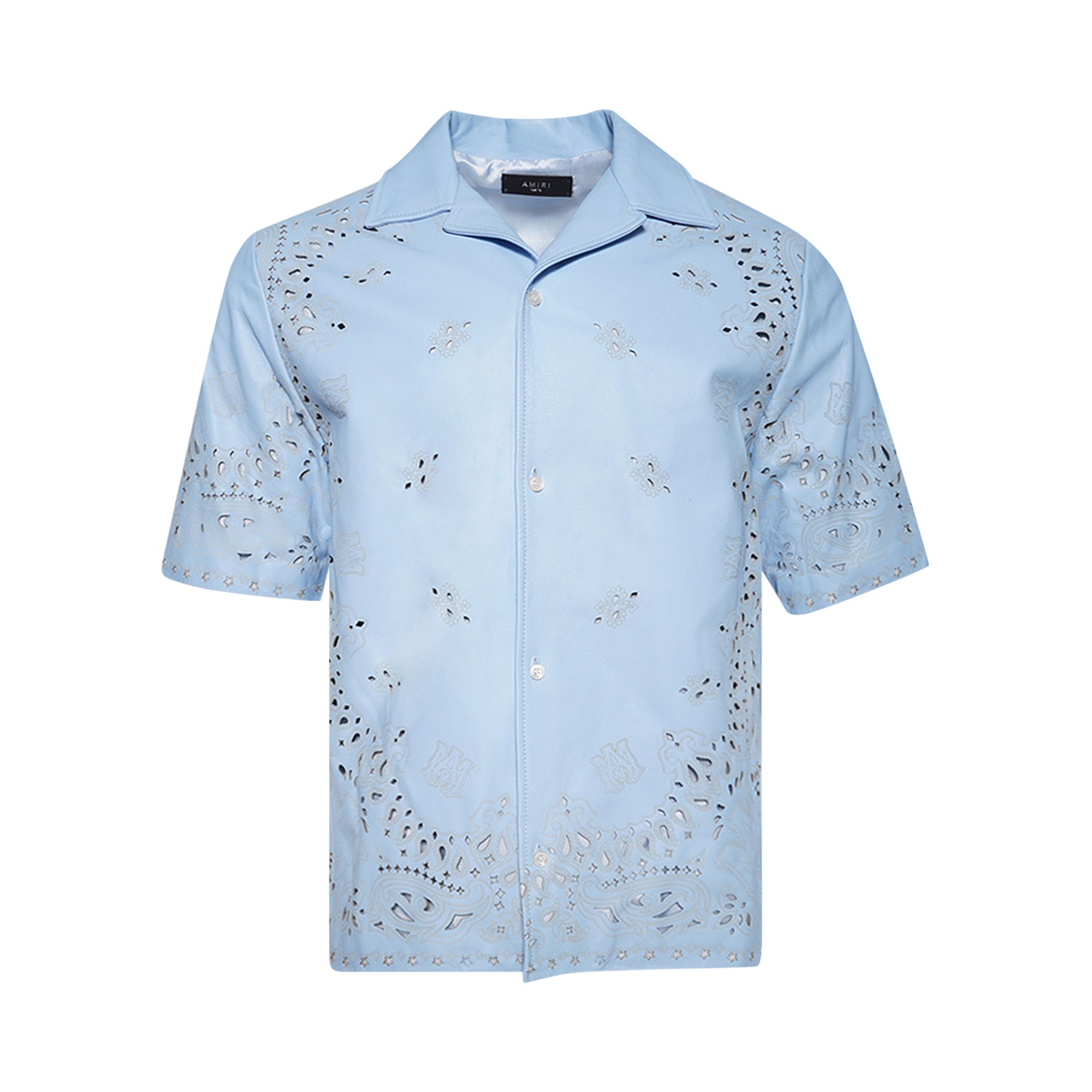 Pre-owned Amiri Bandana Laser Camp Shirt 'cerulean' | Blue | Men's Size 52