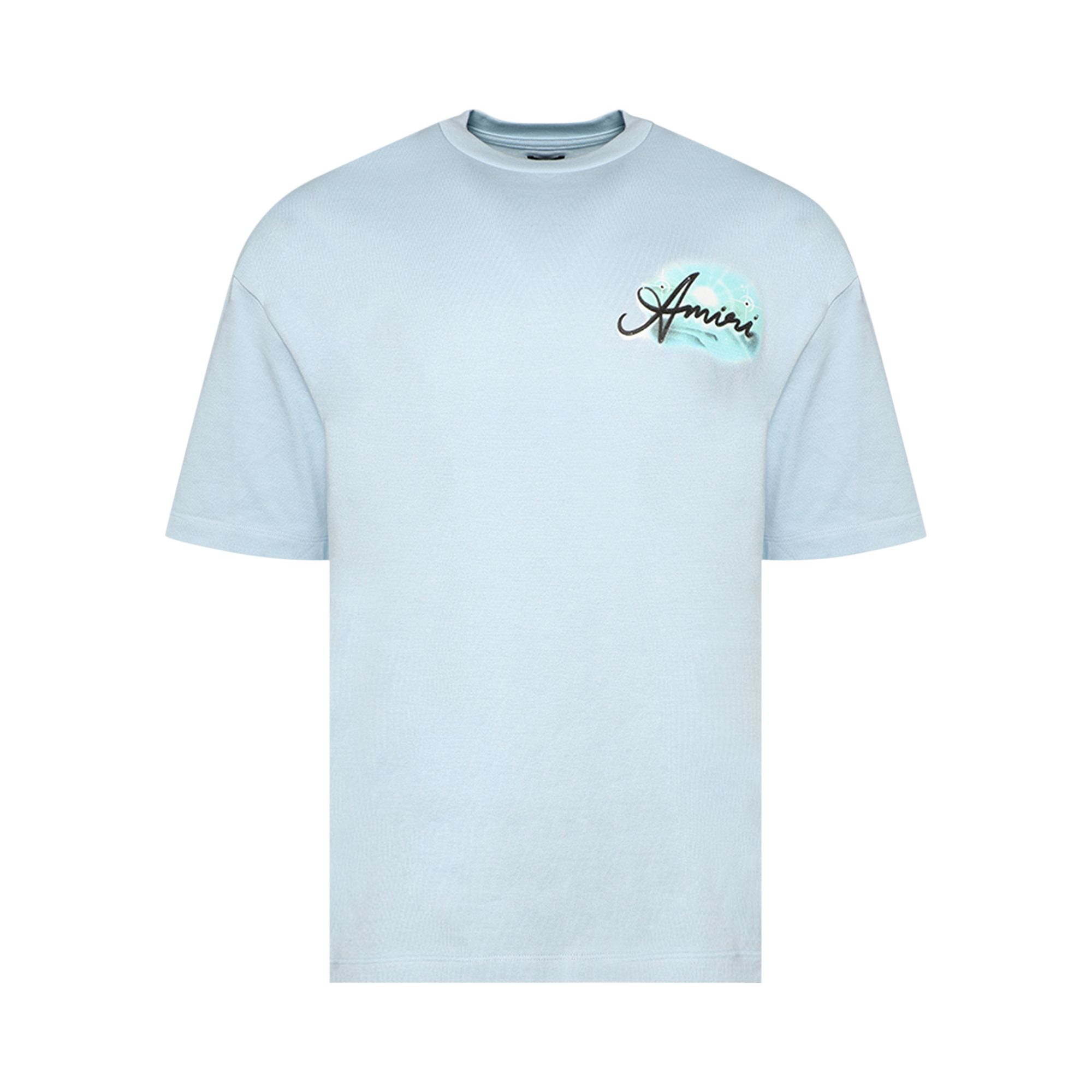 Pre-owned Amiri Airbrush Oversized Tee 'cerulean' | Blue | Men's Size L
