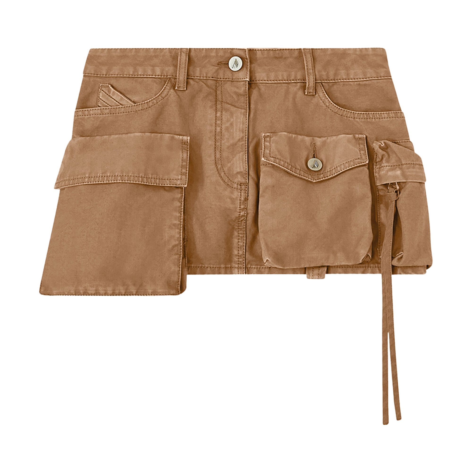 Pre-owned Attico The  Fay Mini Skirt 'cachi'