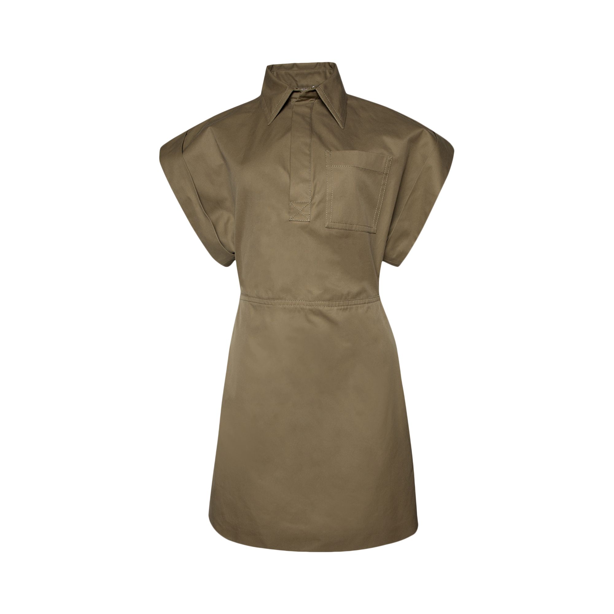 Pre-owned Bottega Veneta Gabardine Dress 'dark Sand' | Tan | Women's Size 36