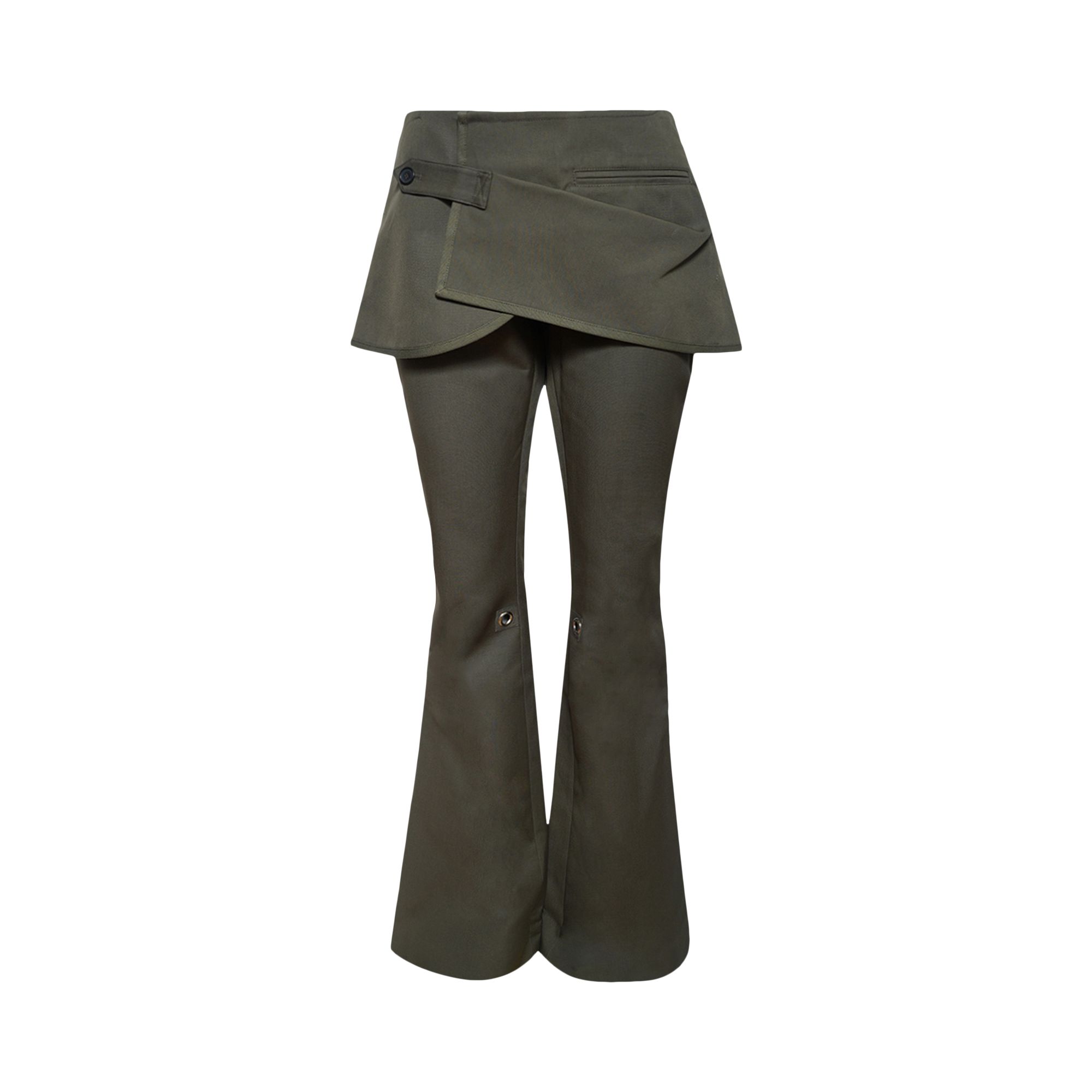 Pre-owned Courrèges Overskirt Bootcut Pants 'camouflage Green' | Women's Size 38
