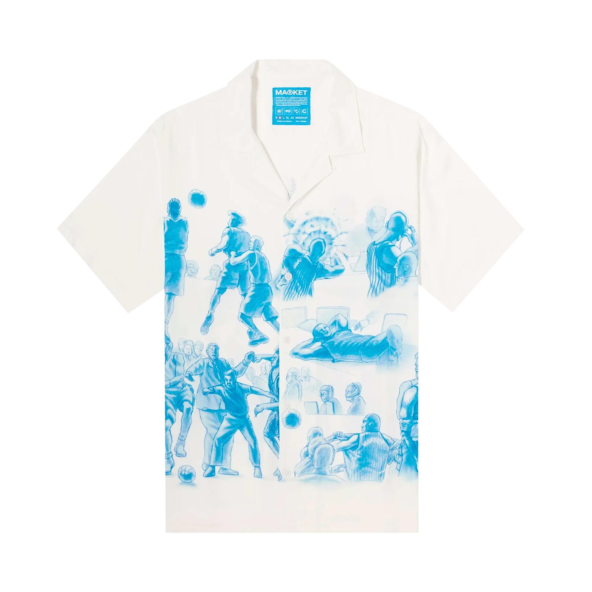 Market Malice Palace Camp Shirt 'White' | Men's Size 2XL