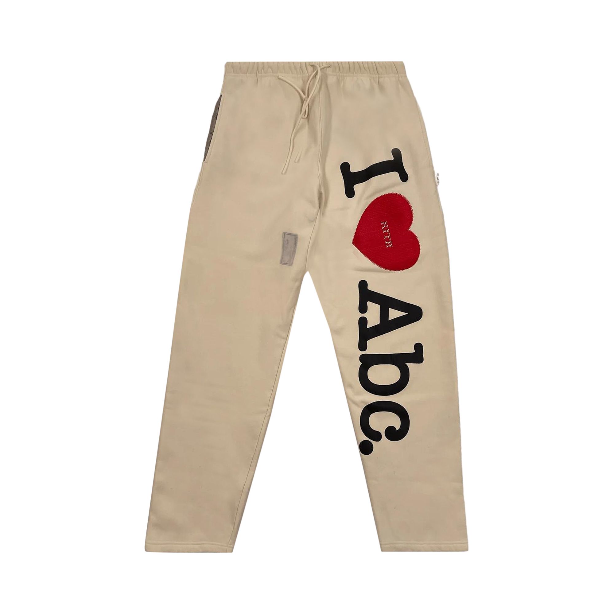 Pre-owned Kith X Advisory Board Crystals I <3 Abc Swarovski Sweatpant 'quartz Natural' | Cream | Men's Size Xl