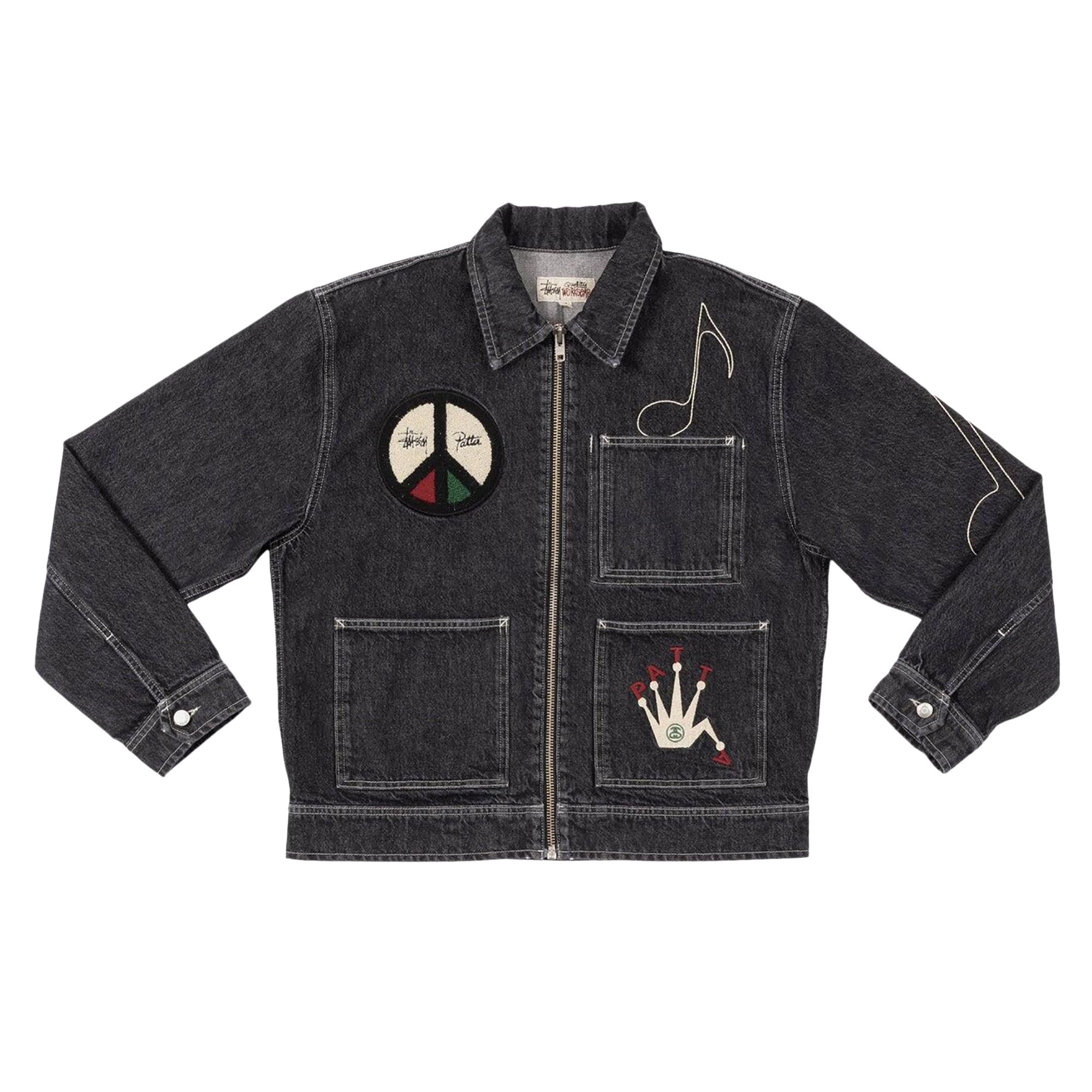 Pre-owned Stussy X Patta Zip Work Jacket 'black'
