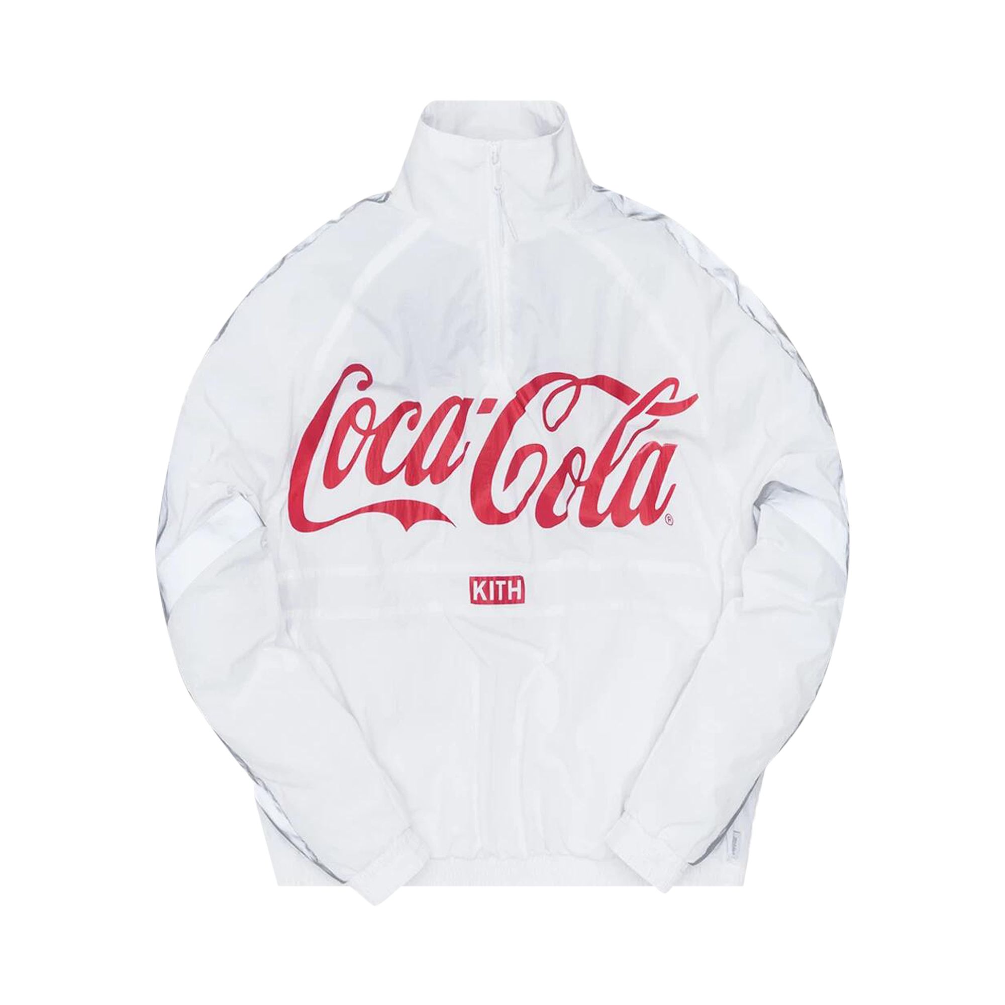 Pre-owned Kith X Coca-cola Quarter Zip Nylon Windbreaker 'white' | Men's Size M