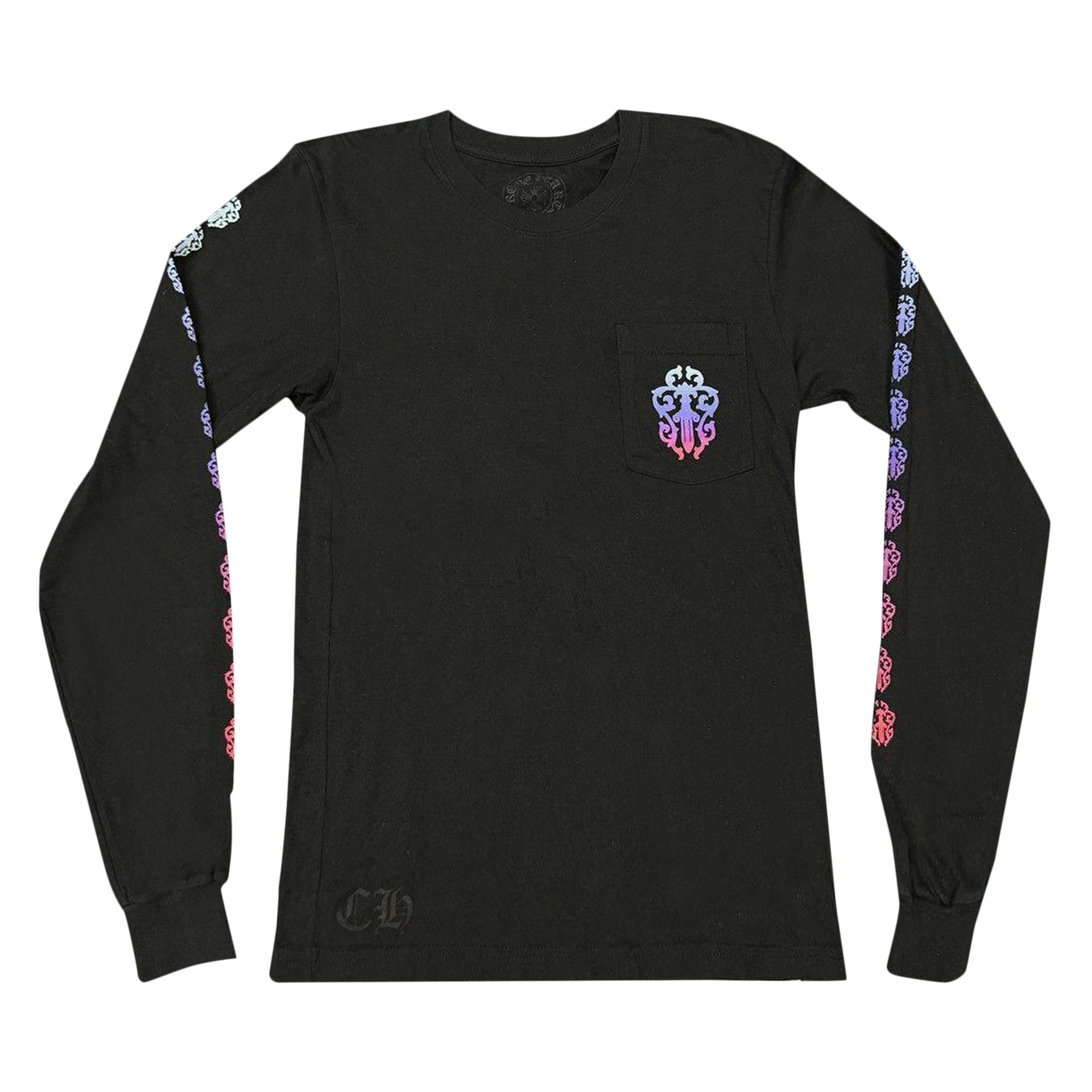 Pre-owned Chrome Hearts Gradient Dagger Pocket Long-sleeve 'black'