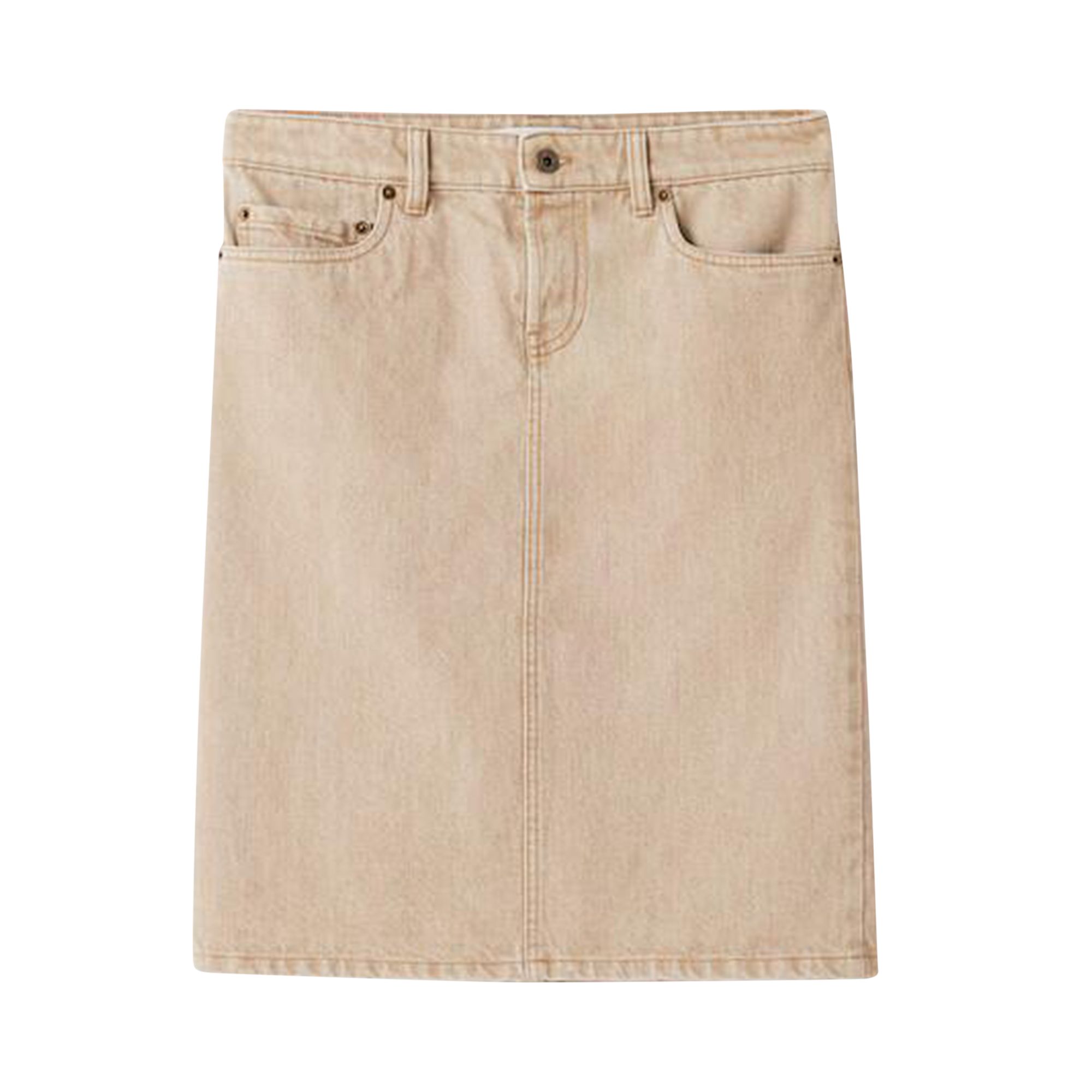 Pre-owned Miu Miu Denim Pencil Skirt 'beige' | Grey | Women's Size 36