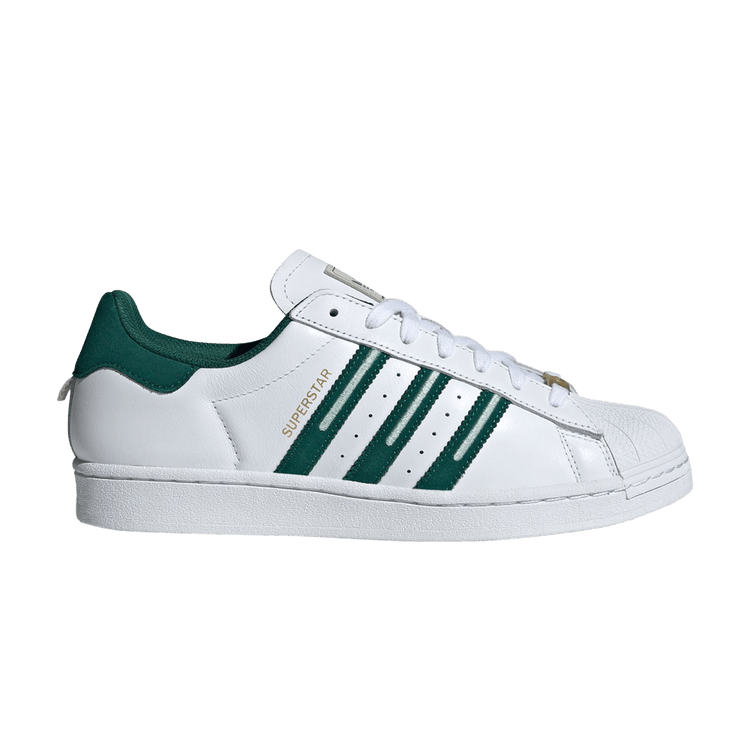 Adidas Superstar Embroidered Green Stripes White Men s Size 7
