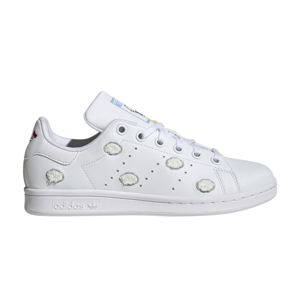 Pre-owned Adidas Originals Adidas Hello Kitty X Stan Smith J 'embroidered Clouds' | White | Kid's Size 6